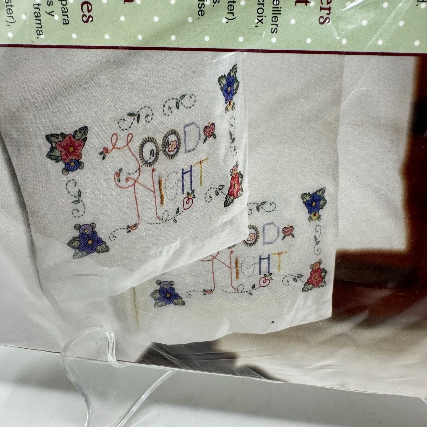 NEW Bucilla Mary Englebreit Goodnight Pillowcases Stamped Cross Stitch Kit