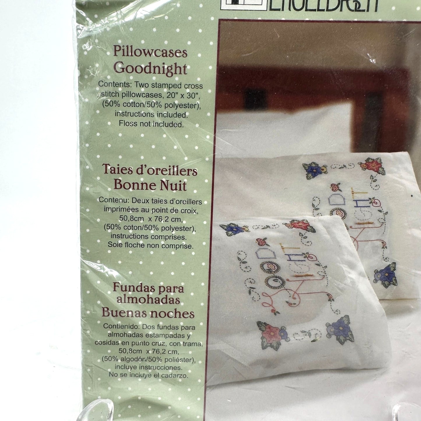 NEW Bucilla Mary Englebreit Goodnight Pillowcases Stamped Cross Stitch Kit
