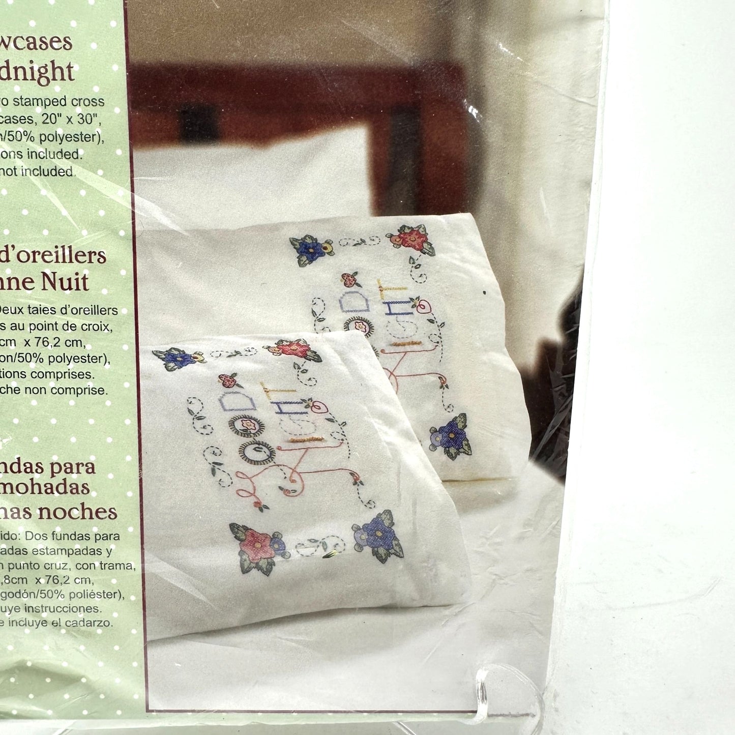 NEW Bucilla Mary Englebreit Goodnight Pillowcases Stamped Cross Stitch Kit