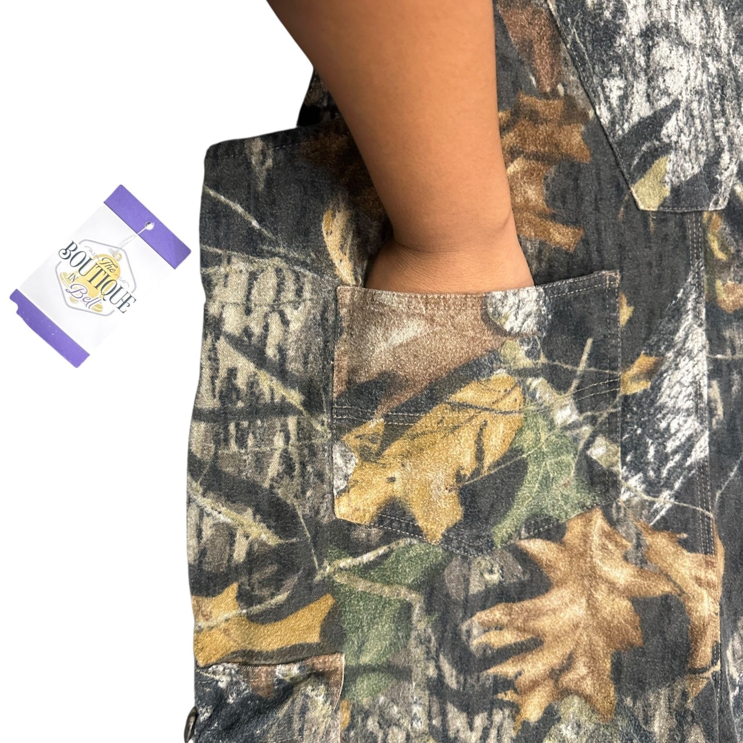 Vtg Field Staff Bib Overalls Mossy Oak Break Up Camo Mens 38 Hunting Workwear