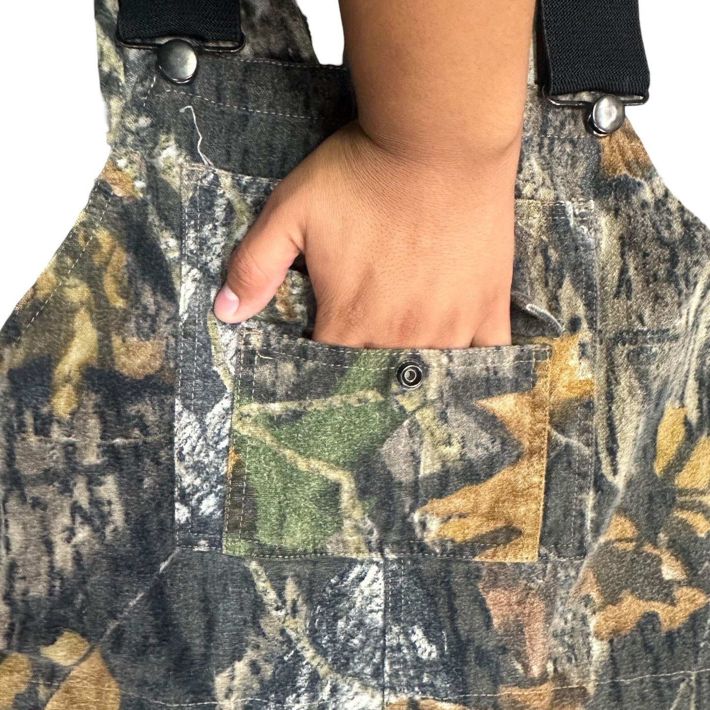 Vtg Field Staff Bib Overalls Mossy Oak Break Up Camo Mens 38 Hunting Workwear