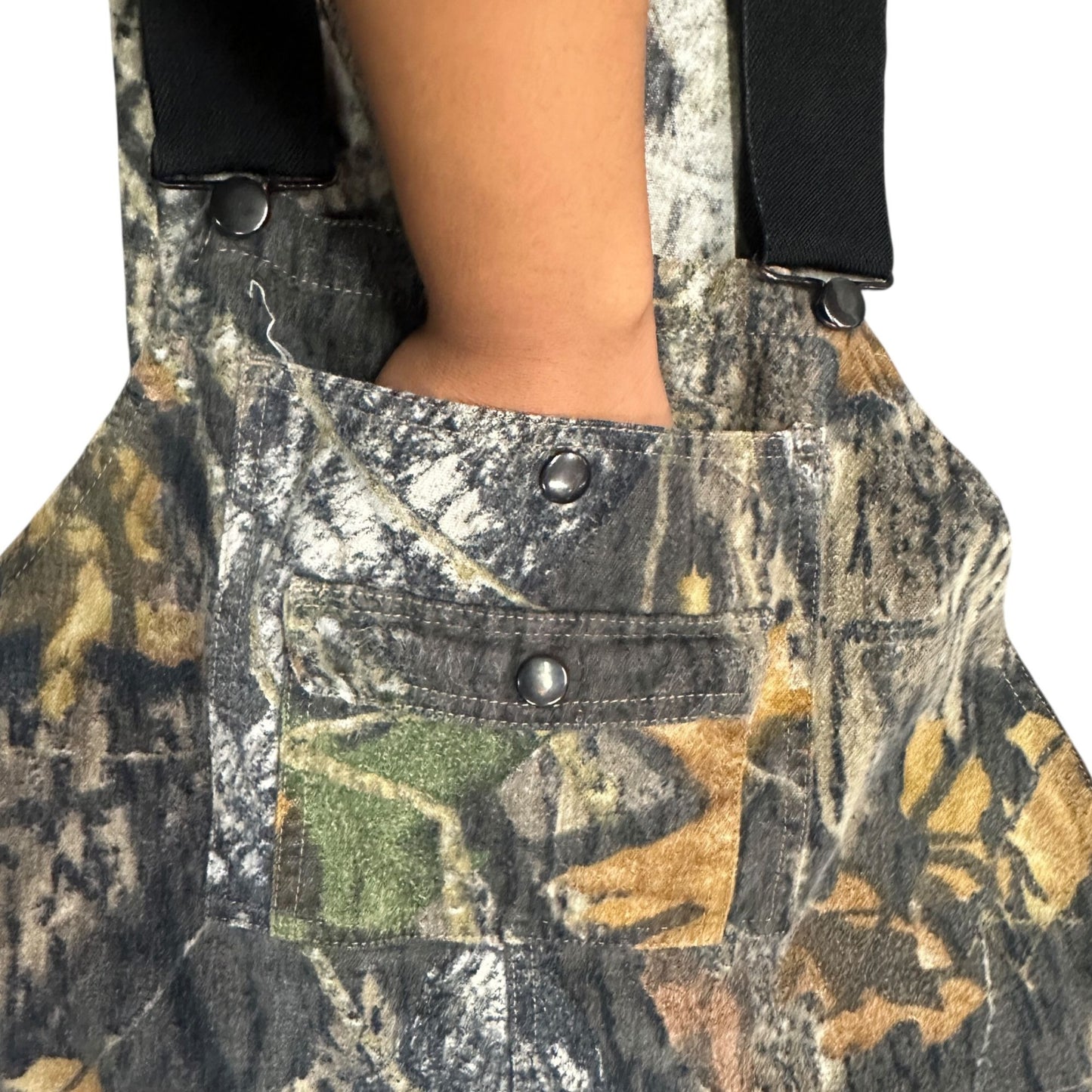 Vtg Field Staff Bib Overalls Mossy Oak Break Up Camo Mens 38 Hunting Workwear
