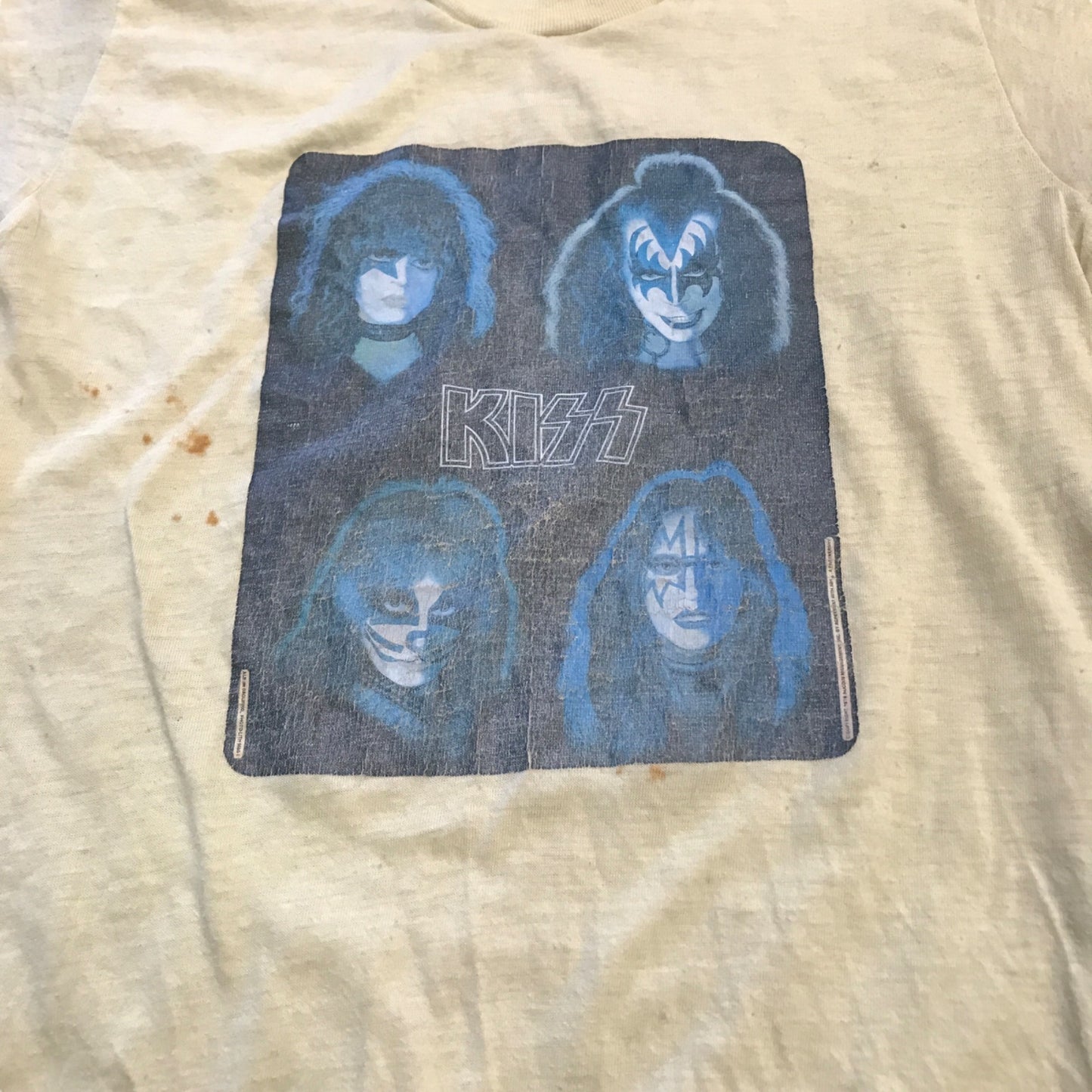 Vtg KISS Youth TShirt Rock N Roll Band Tee Grunge 70s Hair Band Gene Simmons  L