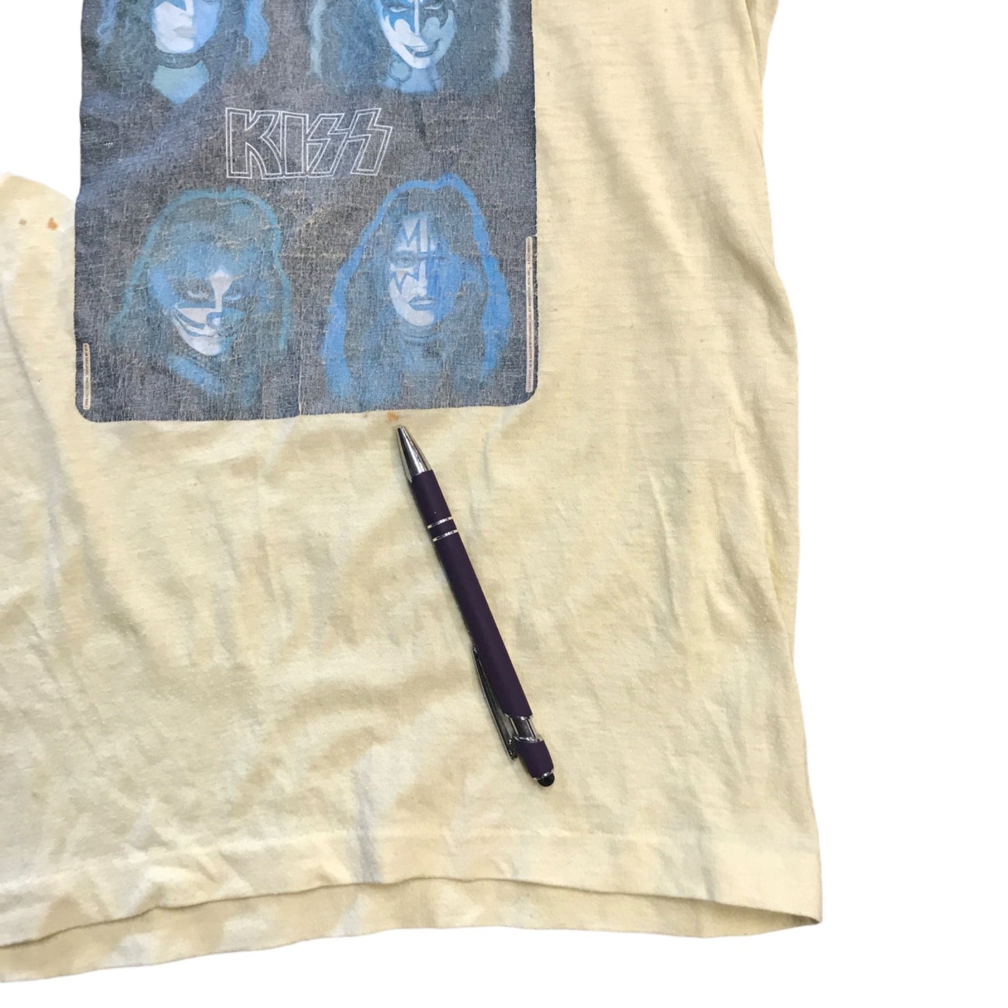 Vtg KISS Youth TShirt Rock N Roll Band Tee Grunge 70s Hair Band Gene Simmons  L