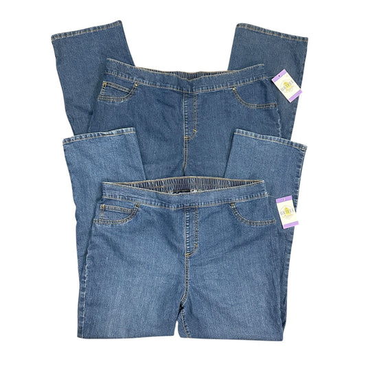 Catherines Timeless Fit Pull On Stretch Jeans (2) 1X Elastic Waist Normcore Mom