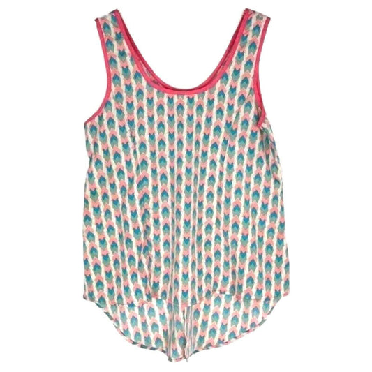 Daytrip Womens M Loose Fit Tank Top Abstract Arrow Print Scoop Neck Hi-Lo Hem