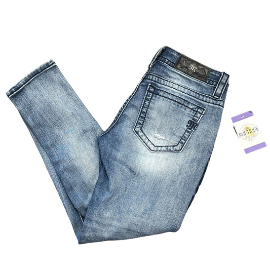 Miss Me Womens 27 Signature Ankle Skinny Jeans Floral Embroidered Distressed