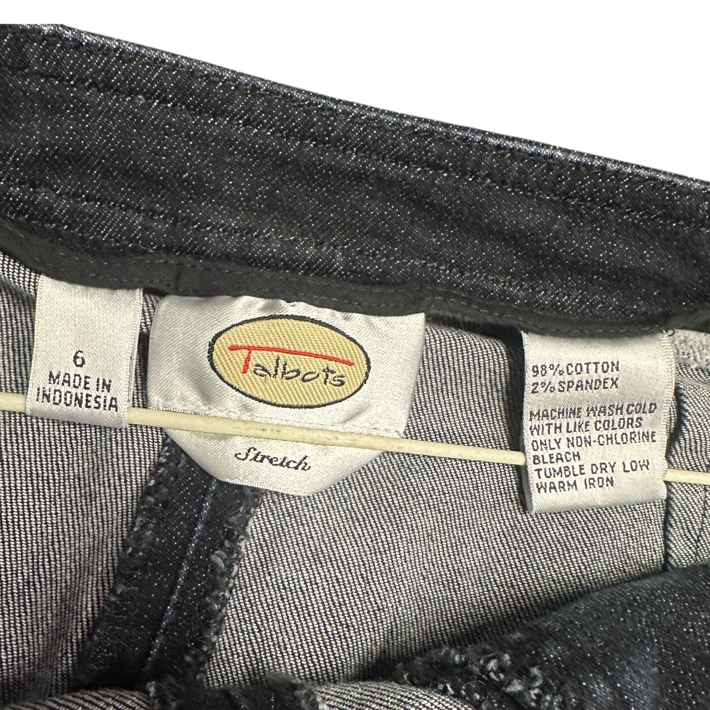 Vtg Talbots 6 High Waist Deck Trouser Pant Wide Leg Sailor Buttons Jeans Stretch