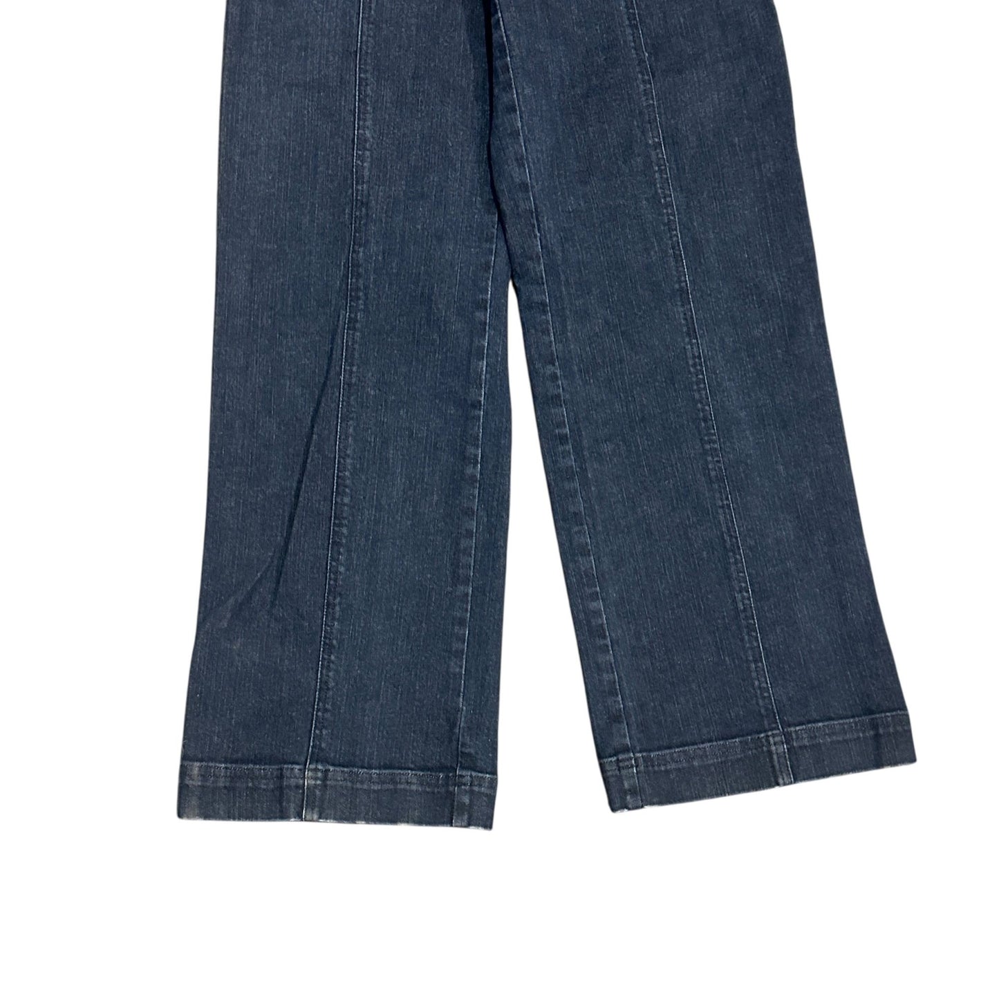 Vtg Talbots 6 High Waist Deck Trouser Pant Wide Leg Sailor Buttons Jeans Stretch