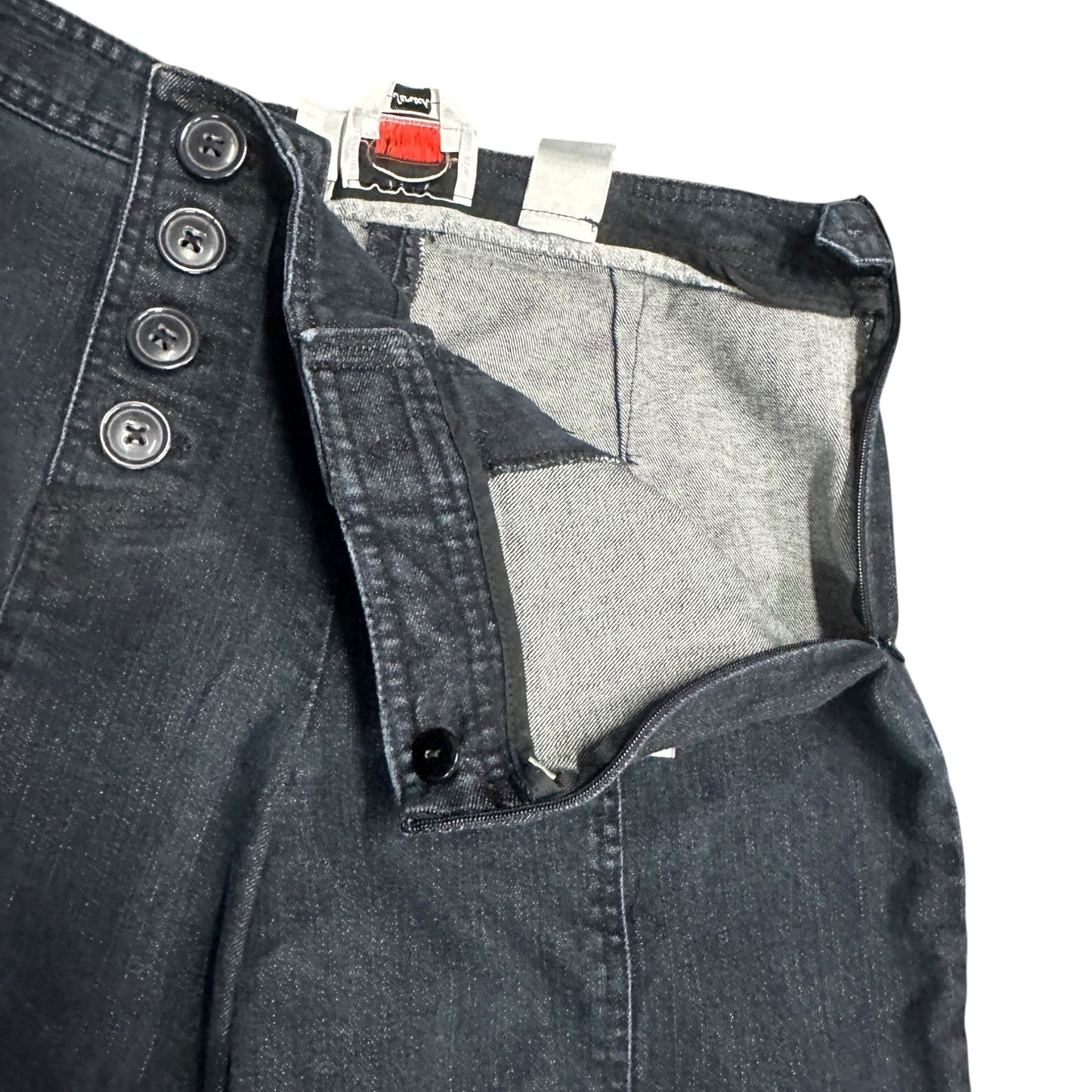 Vtg Talbots 6 High Waist Deck Trouser Pant Wide Leg Sailor Buttons Jeans Stretch