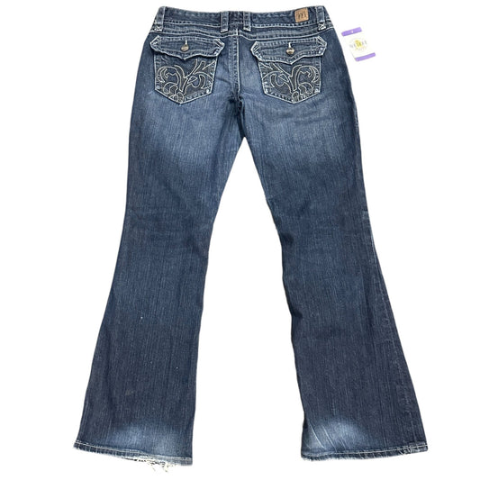 Madison Womens Bootcut Jeans 9/10 Thick Stitch Embroidered Flap Pocket Stretch