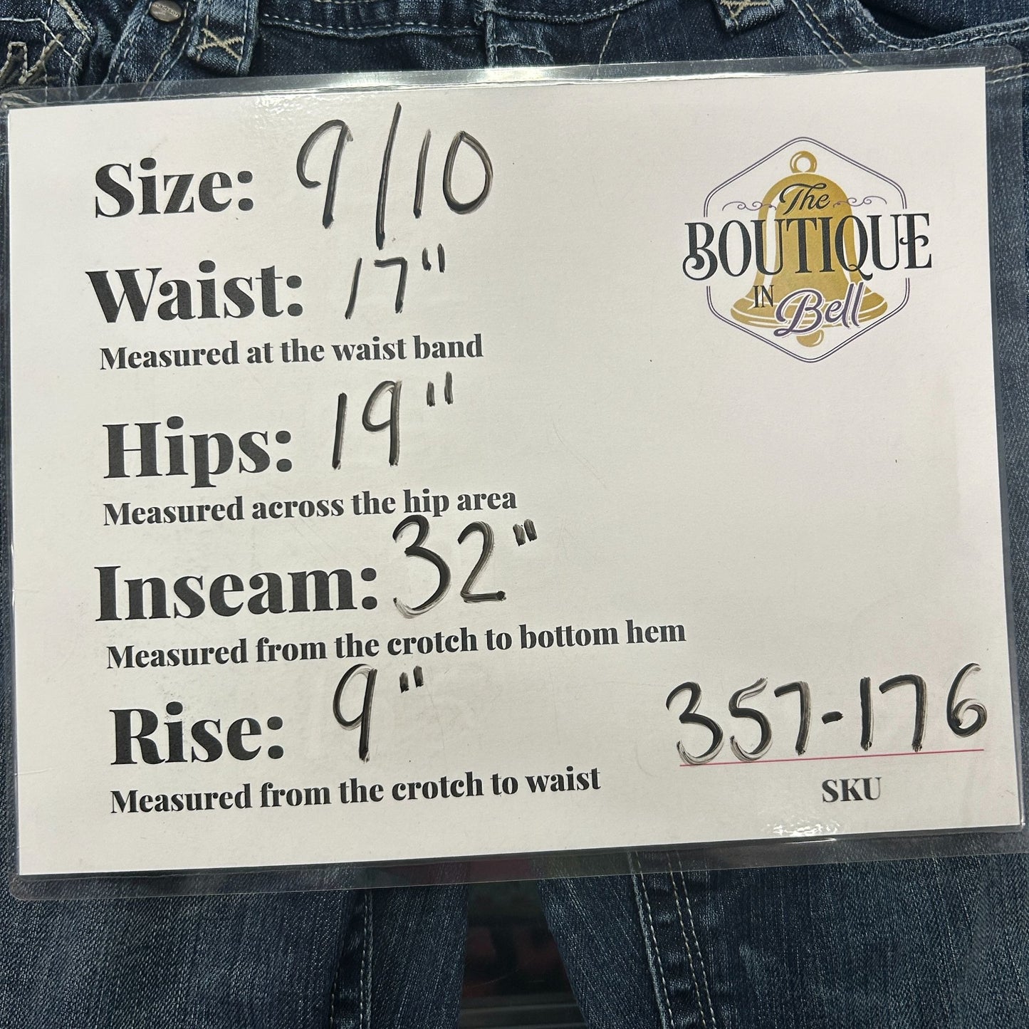Madison Womens Bootcut Jeans 9/10 Thick Stitch Embroidered Flap Pocket Stretch