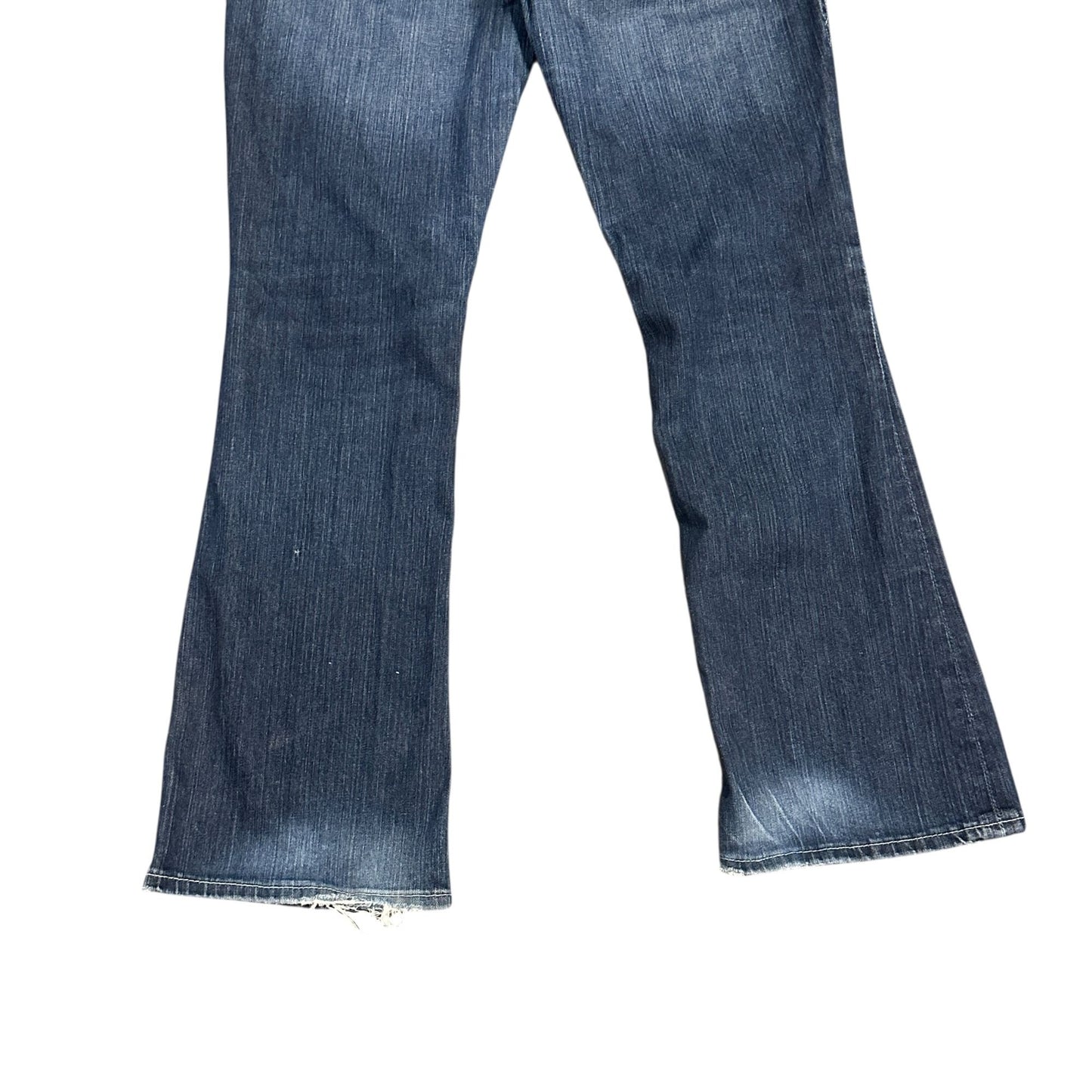 Madison Womens Bootcut Jeans 9/10 Thick Stitch Embroidered Flap Pocket Stretch