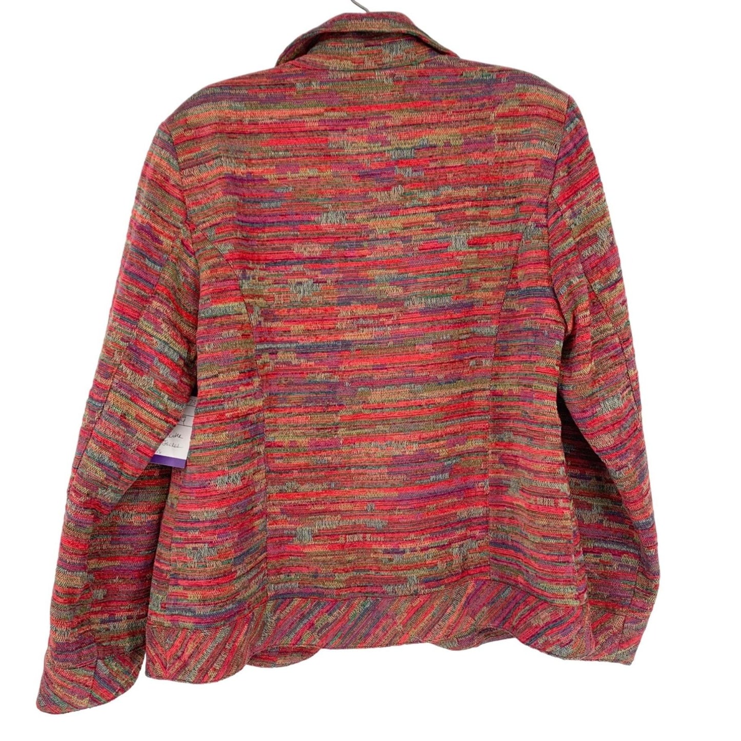 Coldwater Creek Womens M Tweed Jacket Lined Blazer Boho Western Colorful