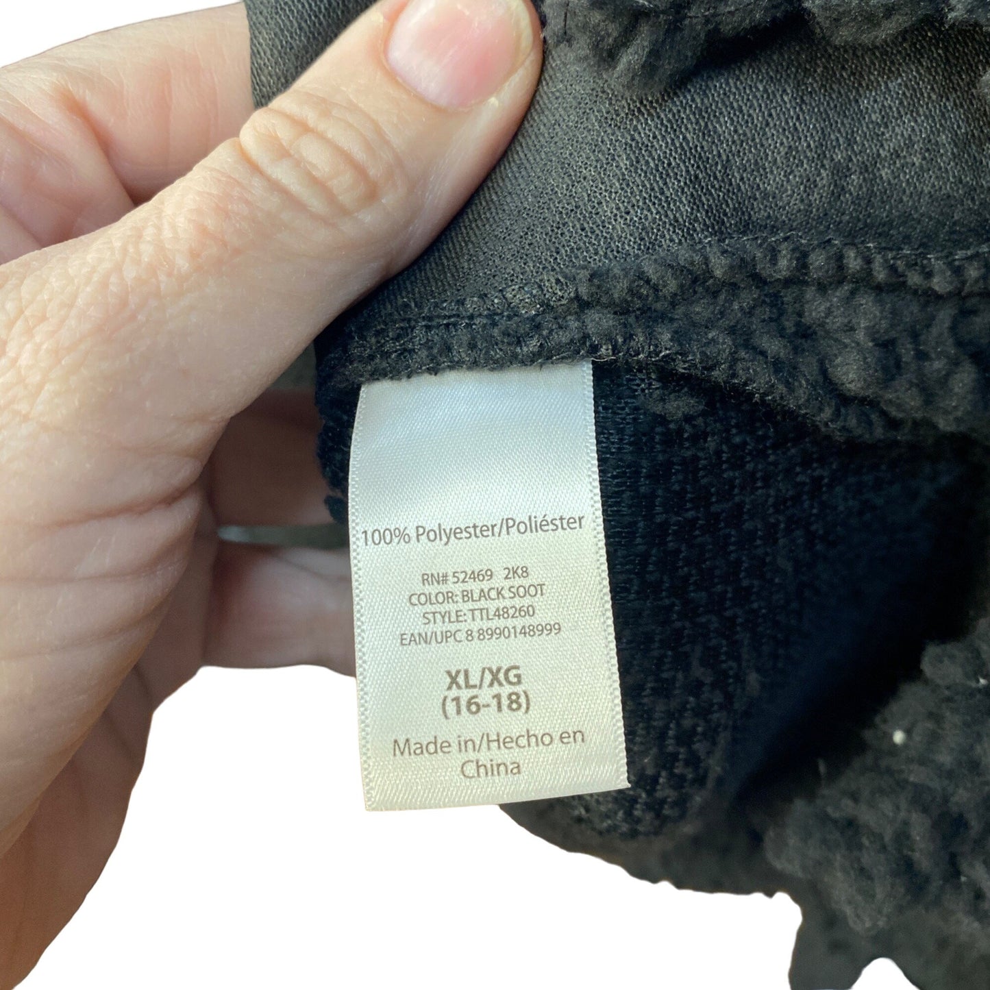 Sherpa Teddy Fleece Sweatshirt Penguin Sequin Black Cozy Winter Wear Holiday XL