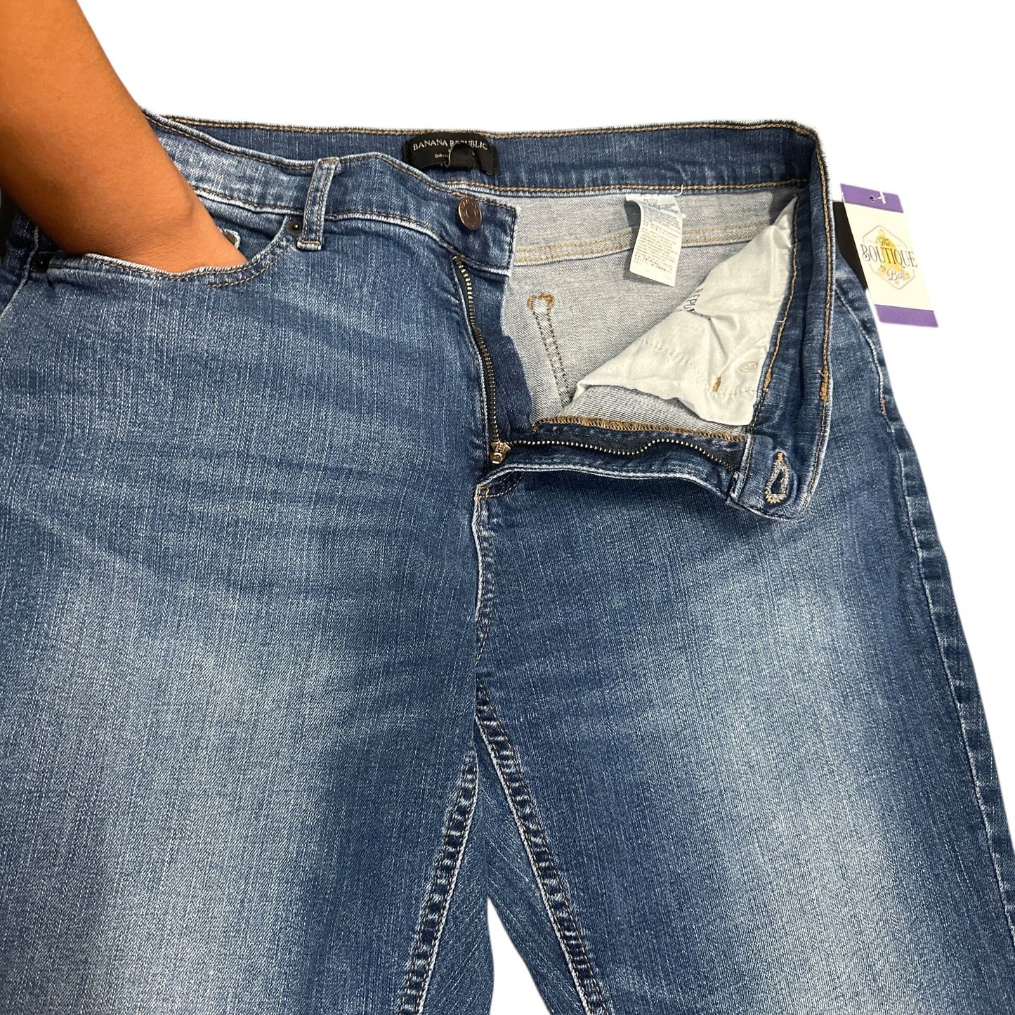 Banana Republic Girlfriend Jeans Womens 31/12 Petite High Rise Cropped Normcore