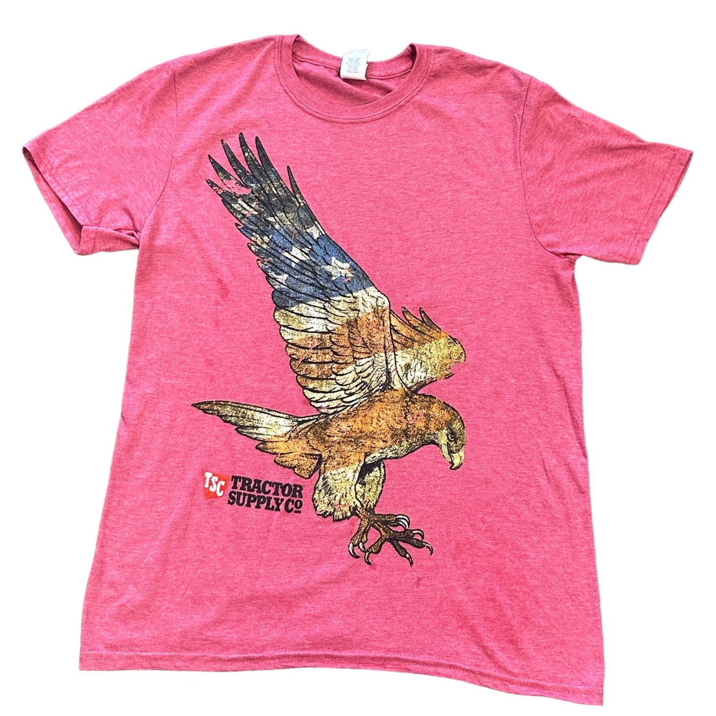 Vtg Tractor Supply TShirt Eagle American Flag Red M Americana Patriot Streetwear
