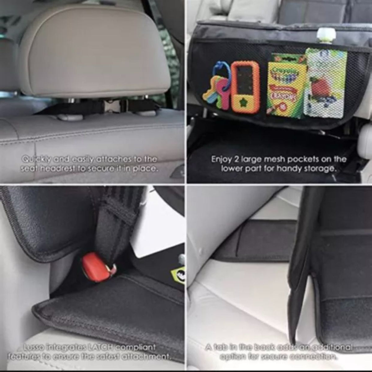 Lusso Gear WATERPROOF Padded Car Seat PROTECTOR with Pockets Vehicle Accessories