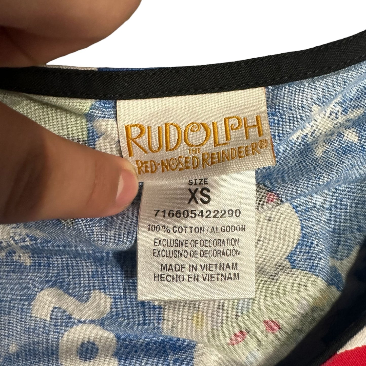 Christmas Scrub Top Rudolph the Red Nose Reindeer XS Festive Nursing Uniform