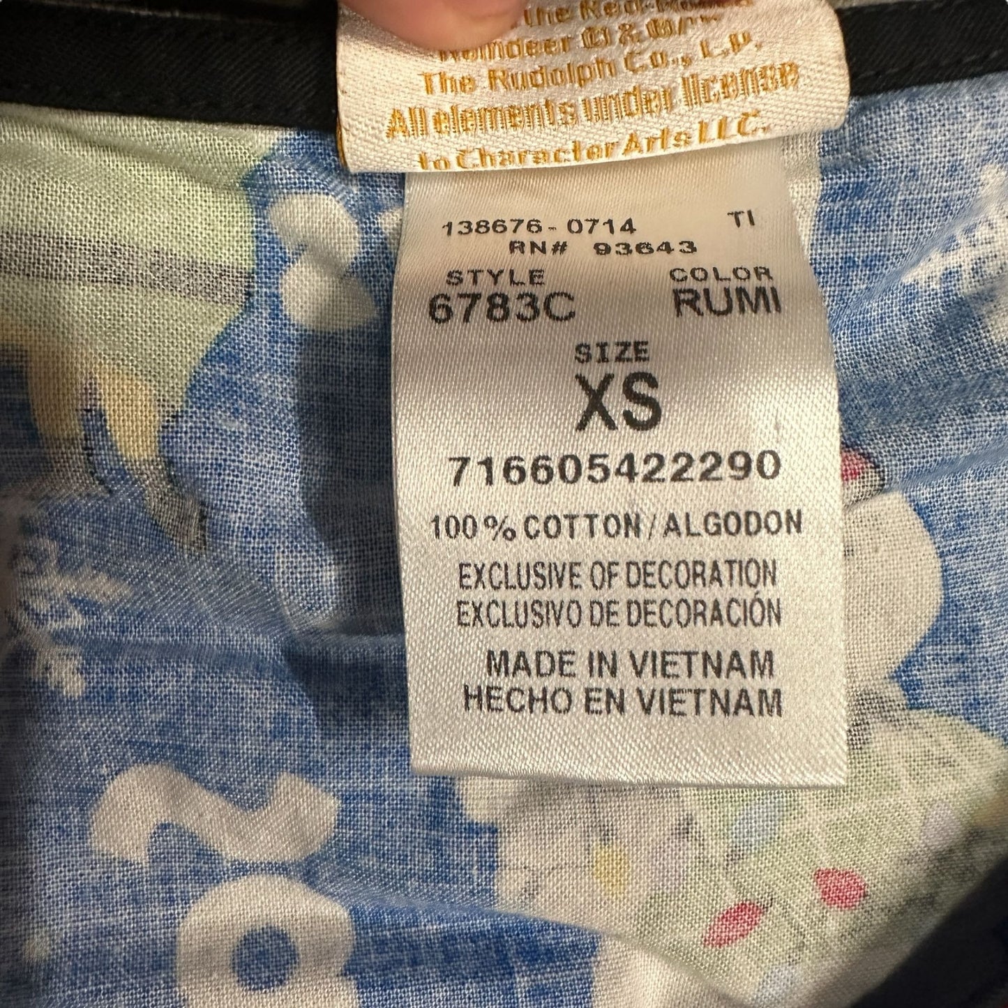 Christmas Scrub Top Rudolph the Red Nose Reindeer XS Festive Nursing Uniform