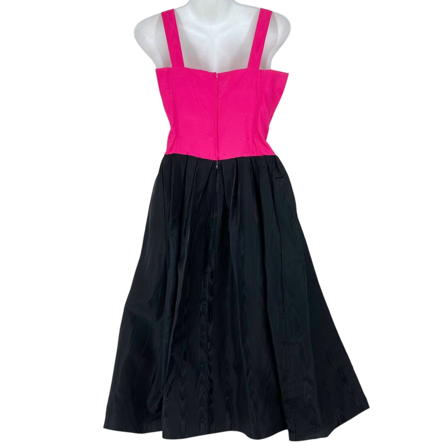 Vintage Handmade Dress Jacket Womens 6/8 Black Pink Sundress Party Cocktail
