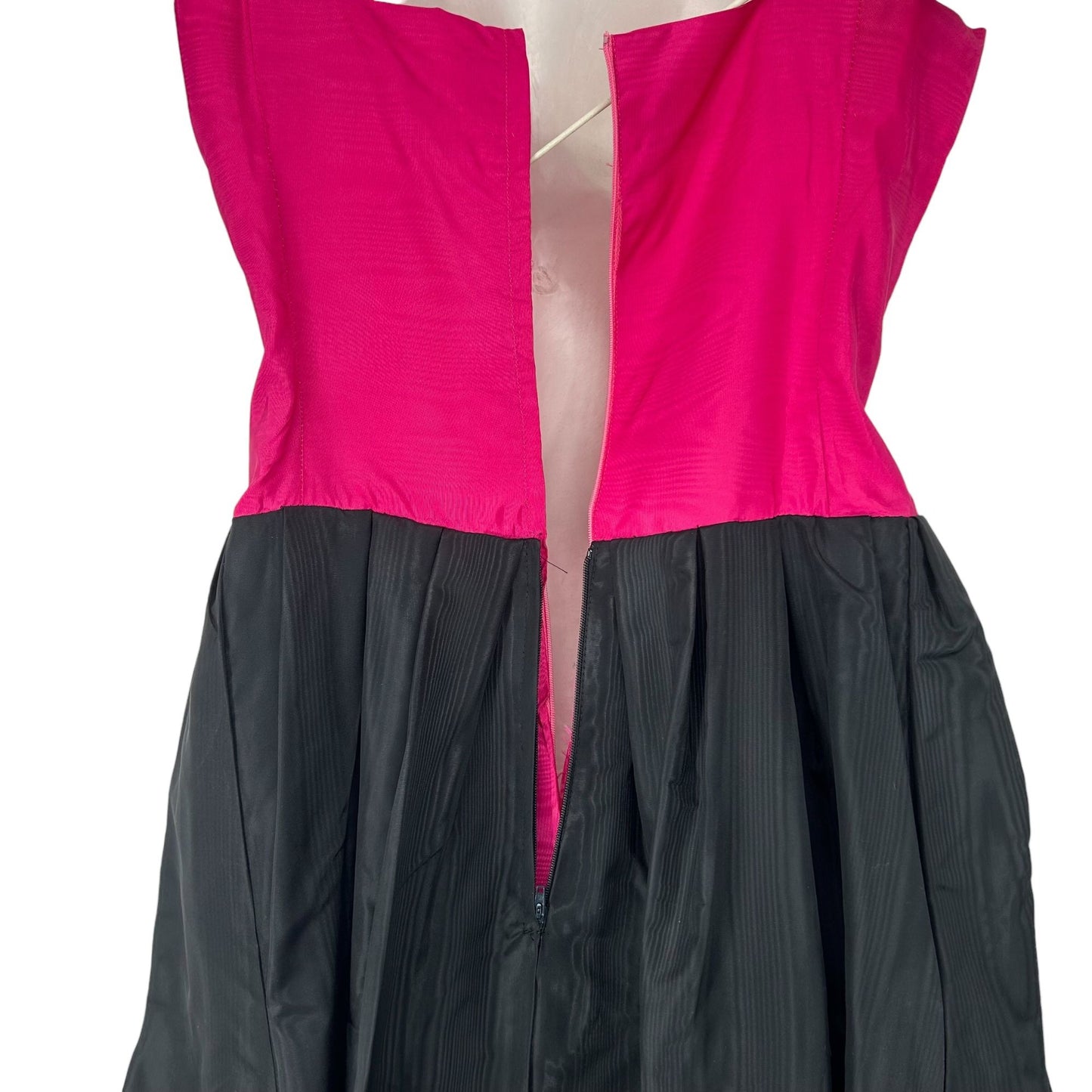 Vintage Handmade Dress Jacket Womens 6/8 Black Pink Sundress Party Cocktail