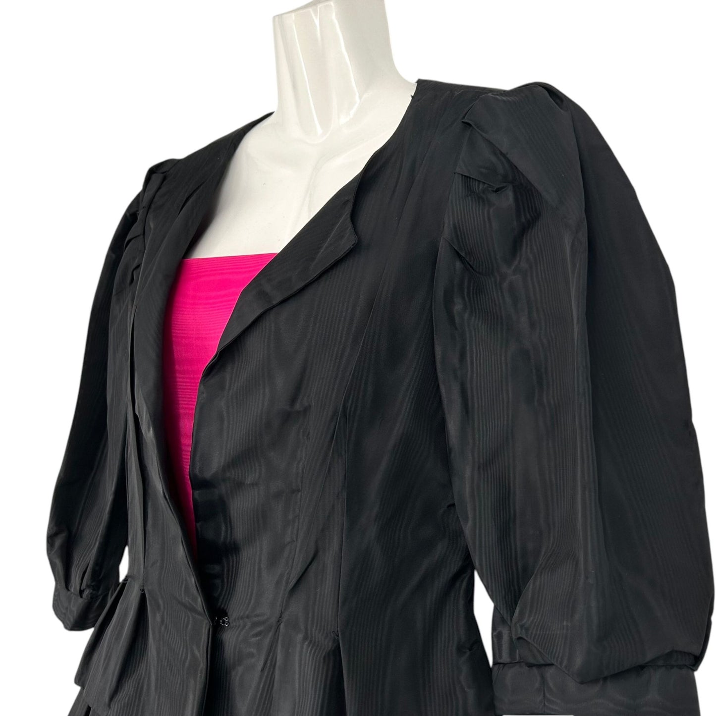 Vintage Handmade Dress Jacket Womens 6/8 Black Pink Sundress Party Cocktail