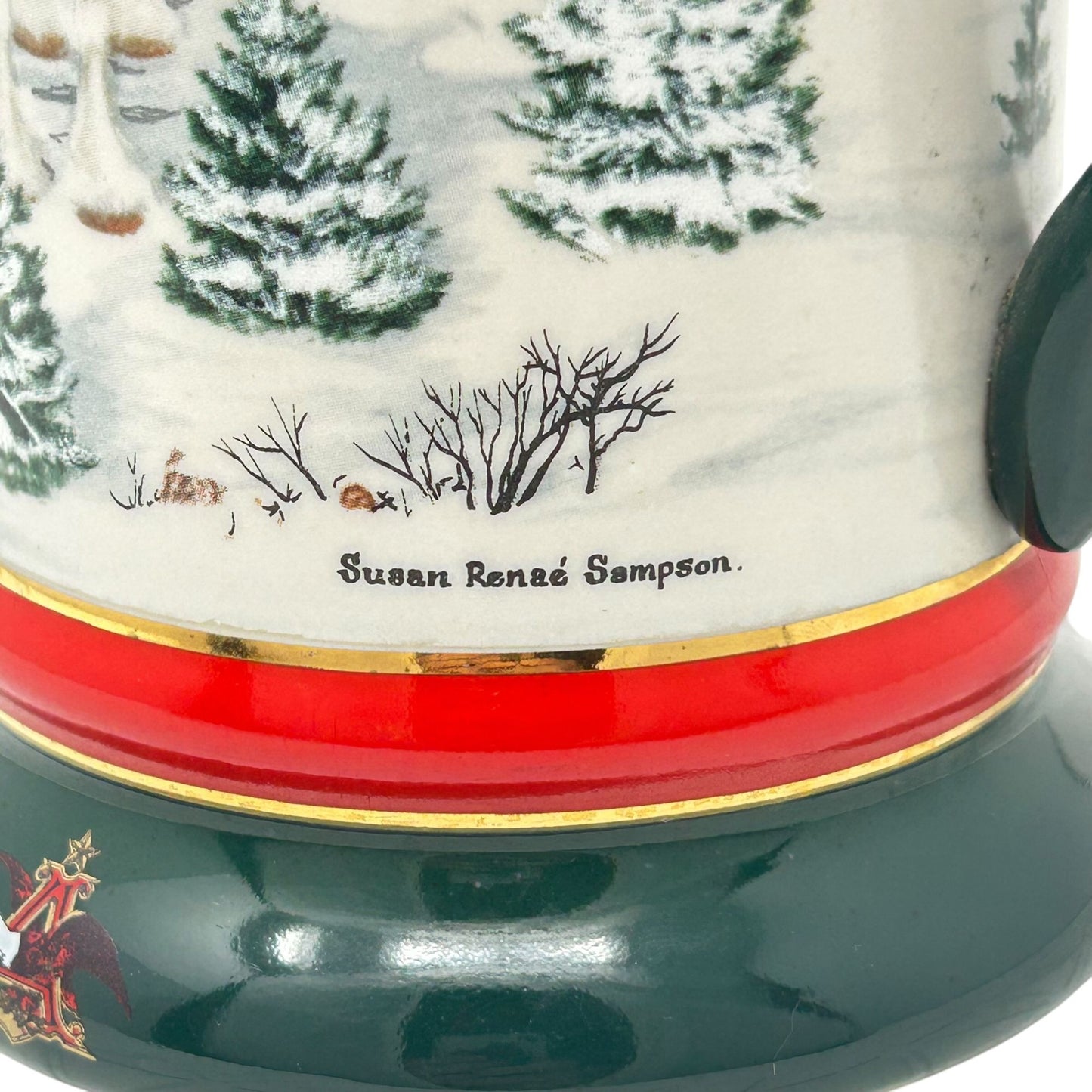 Vintage 1991 Budweiser Christmas The Best Season Beer Stein Mug Susan Sampson