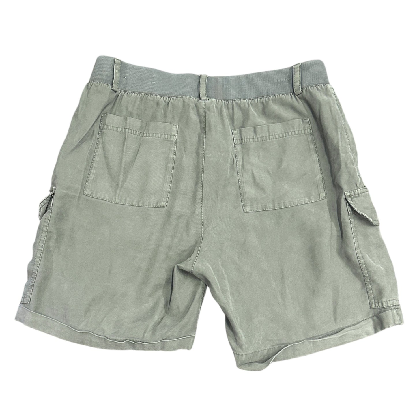 Soft Surroundings Womens PM Pali Cargo Shorts Olive Green Cuffed Elastic Waist