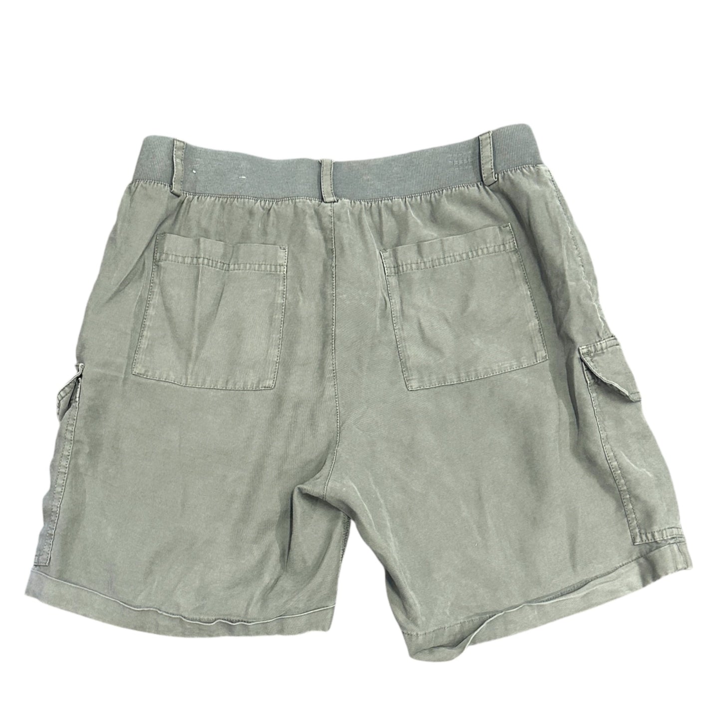 Soft Surroundings Womens PM Pali Cargo Shorts Olive Green Cuffed Elastic Waist