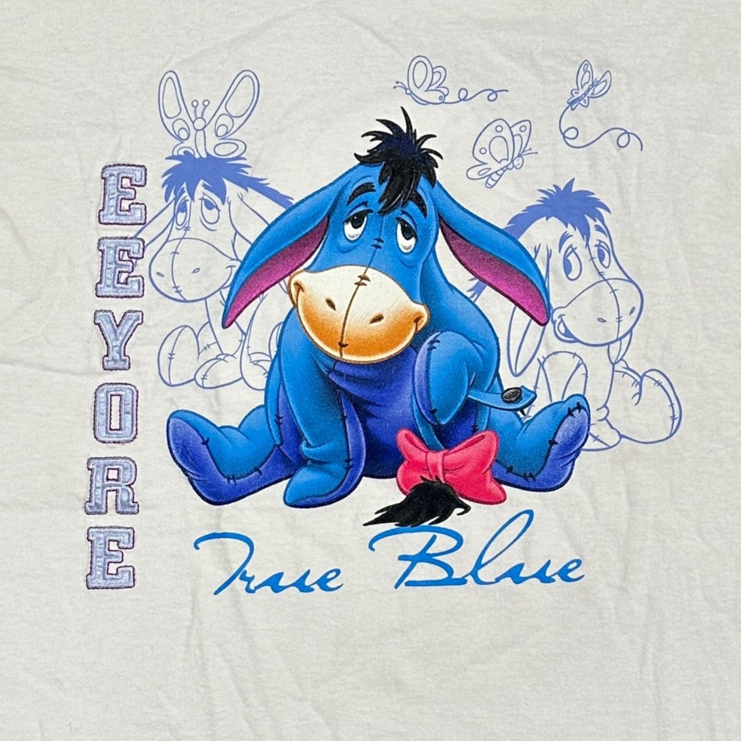 Vintage Disney Eeyore Tshirt White True Blue Winnie the Pooh 100% Cotton 18/20