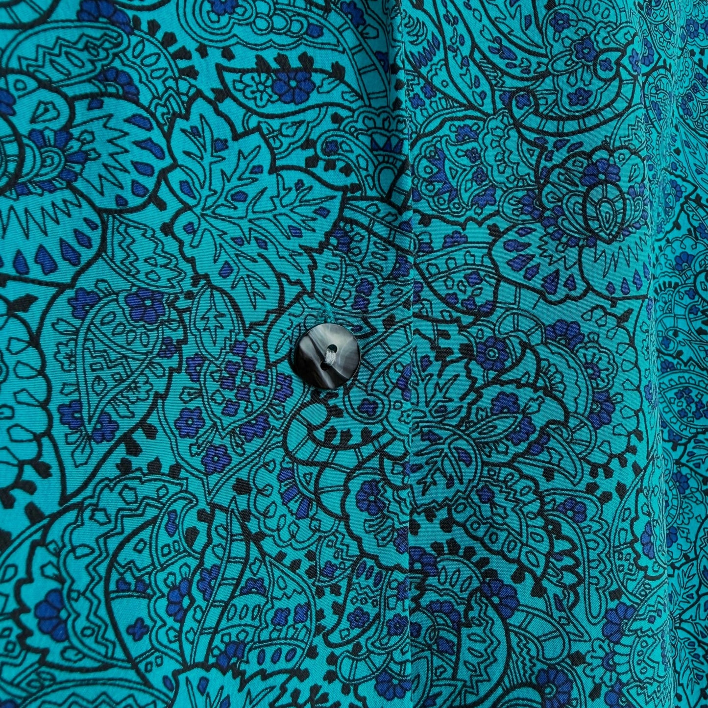 Vtg Liz Claiborne Elisabeth Silk Blouse 22P Blue Paisley Secretary Boxy Feminine