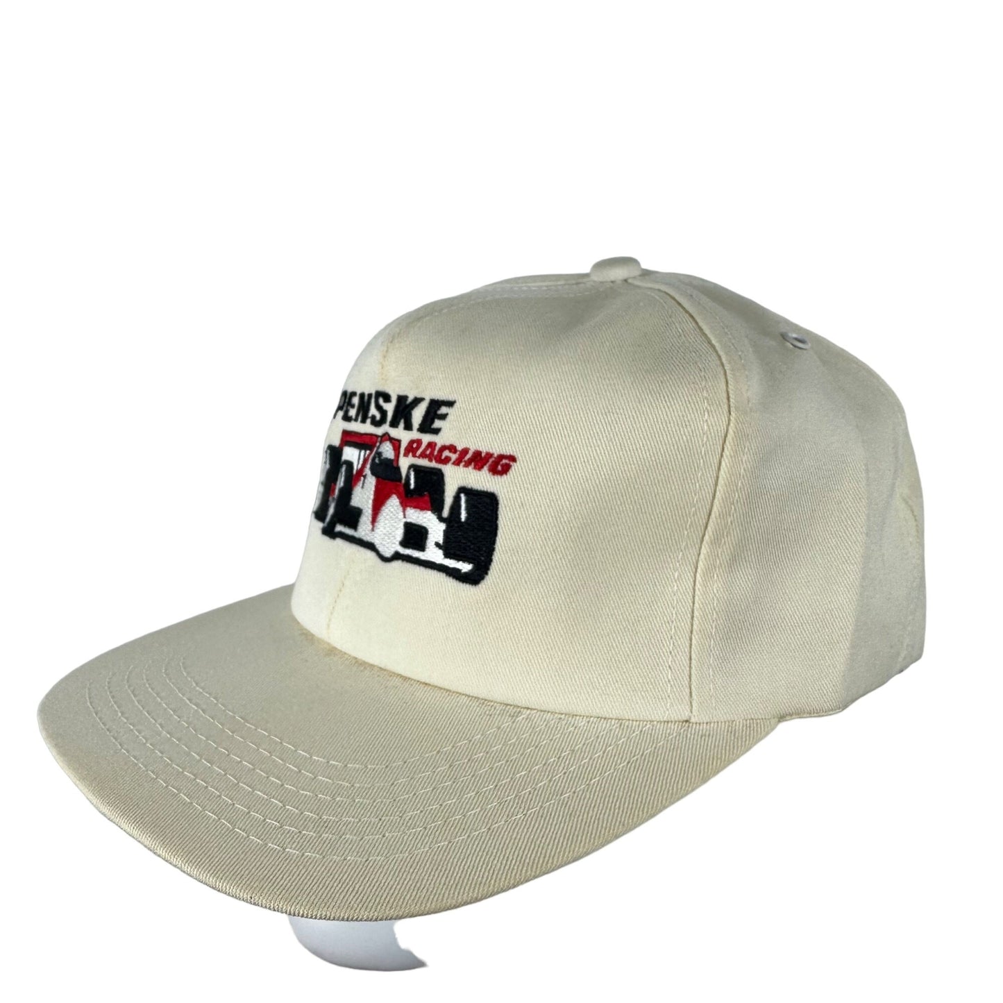 Vintage Snapback Baseball Hat Cap Penske Racing White Embroidered 90s