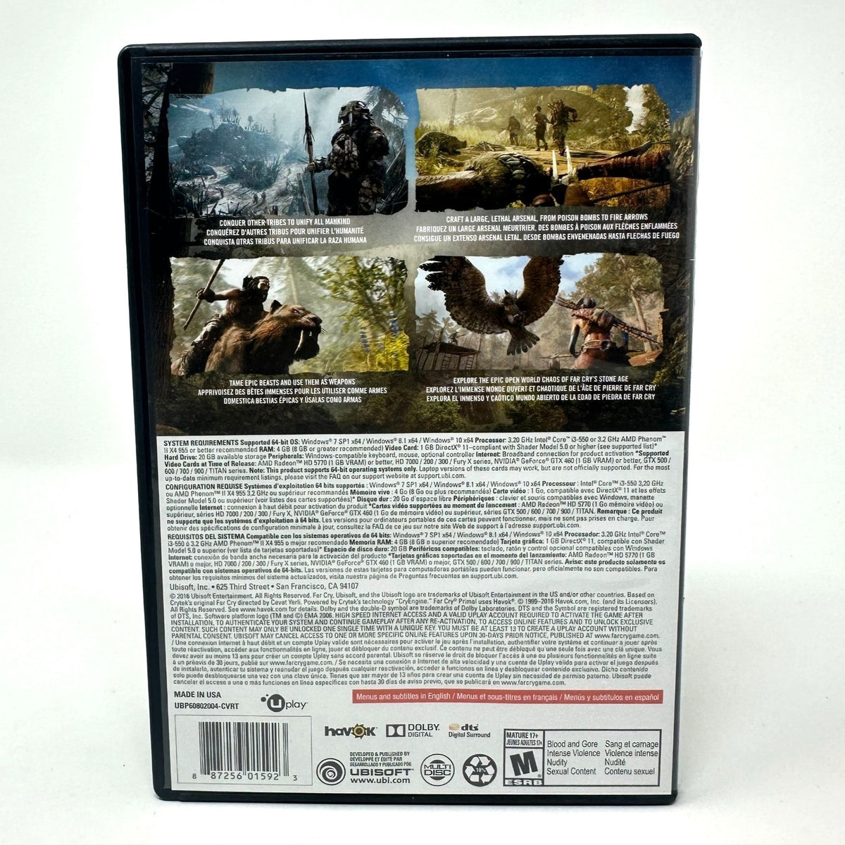 Far Cry Primal PC Game With Case & Disc Set Mature Rating