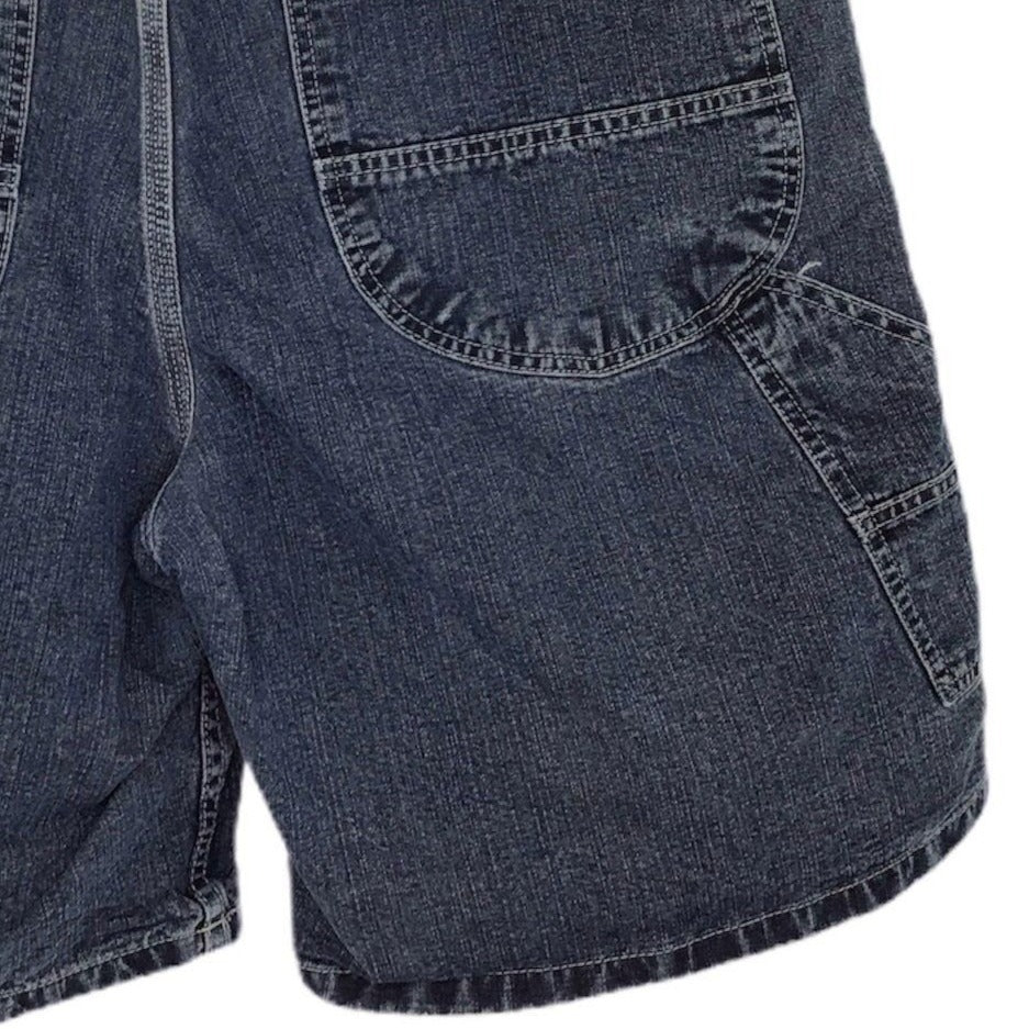 Vintage Lee Dungarees Shorts Jorts Denim Blue Jean Hammer Loop 90s Y2K Mens 38R