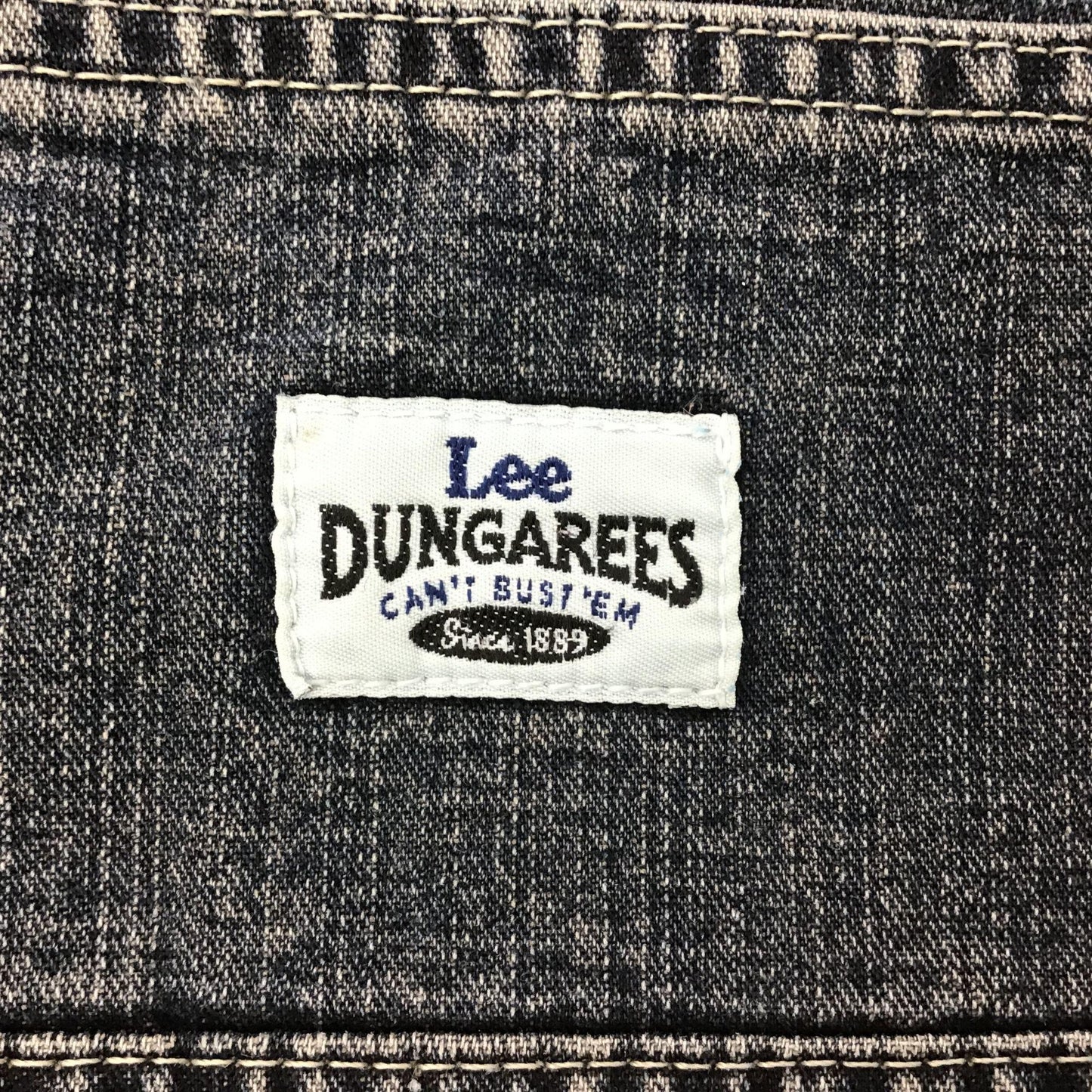 Vintage Lee Dungarees Shorts Jorts Denim Blue Jean Hammer Loop 90s Y2K Mens 38R
