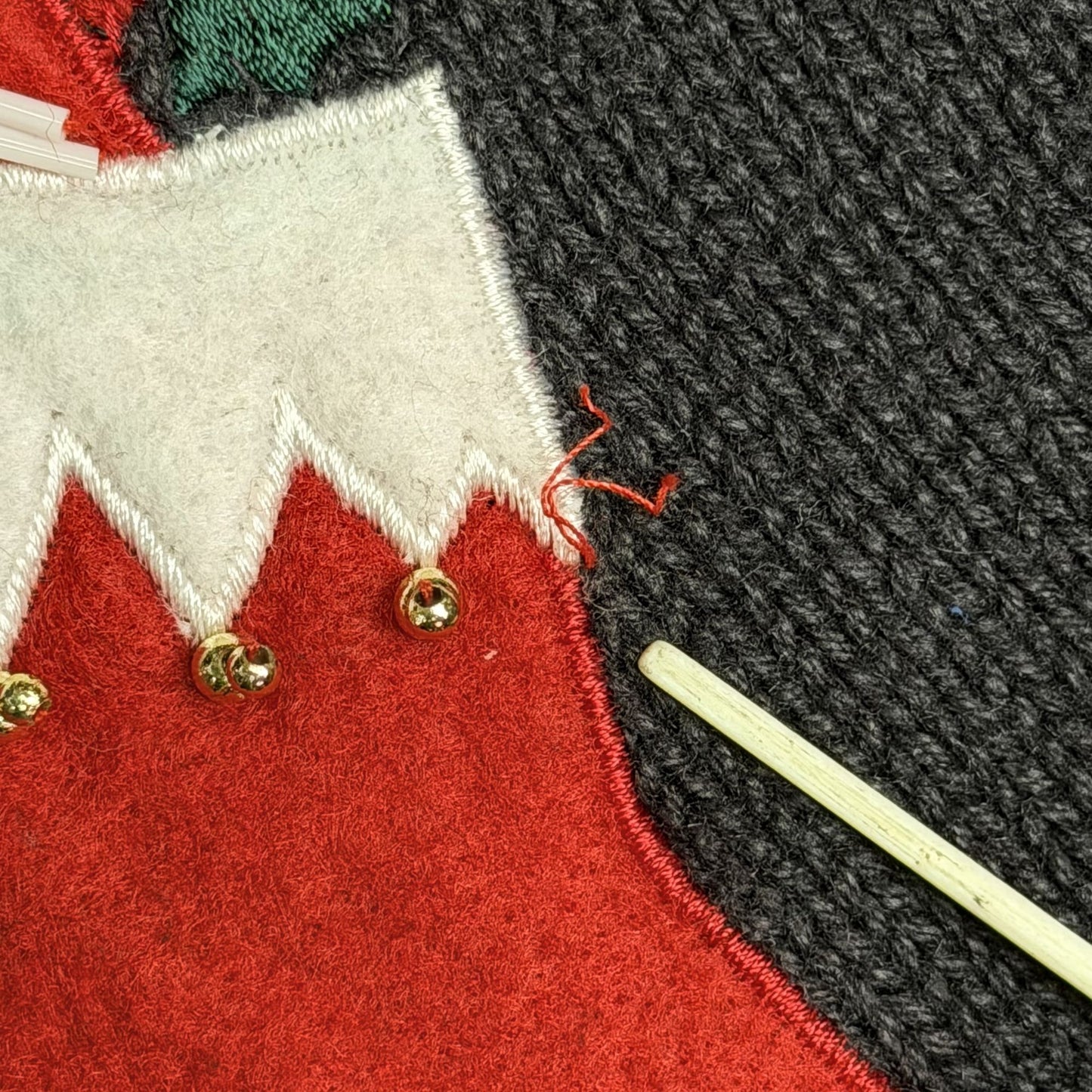 Bobbie Brooks Womens S Christmas Sweater Vest Black Festive Embroidered Beaded