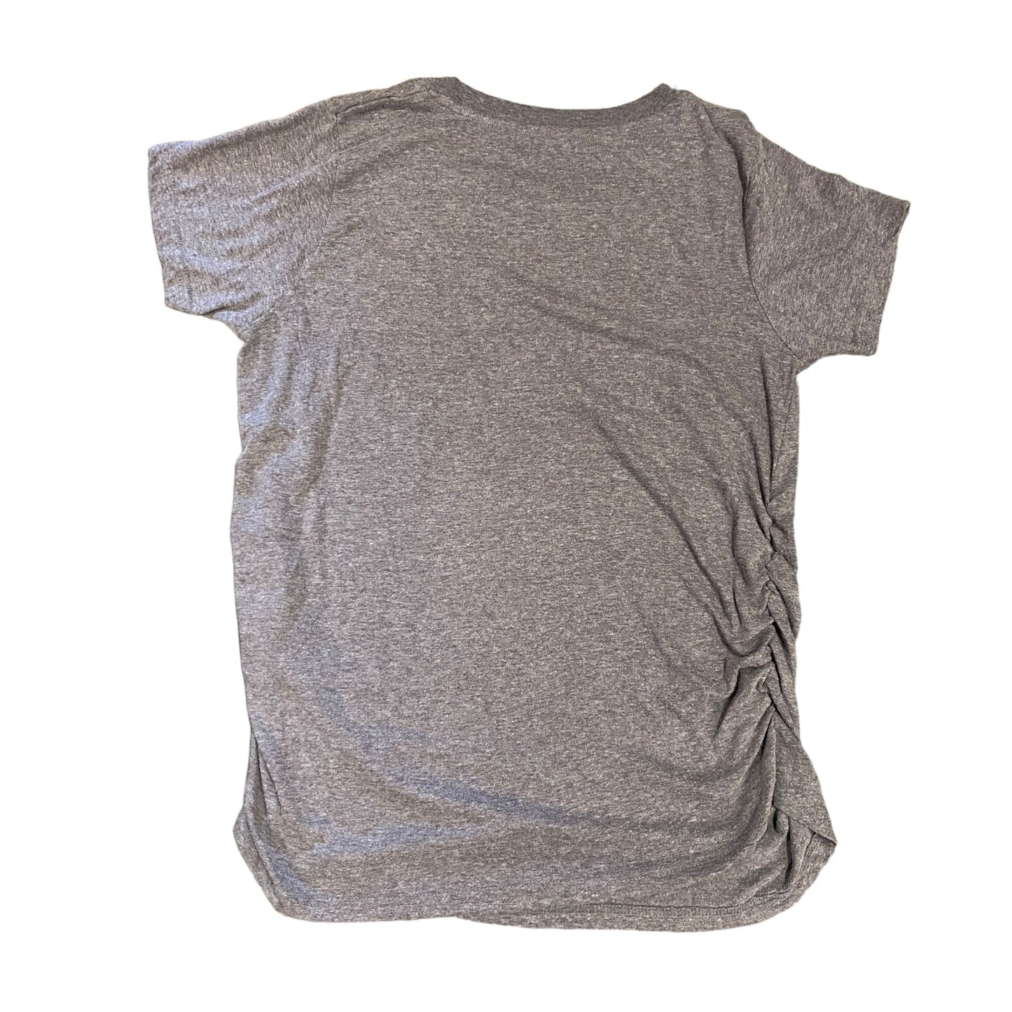 Crazydog Tshirts Thanksgiving Maternity Tee Large "We're here for the pie" Gray