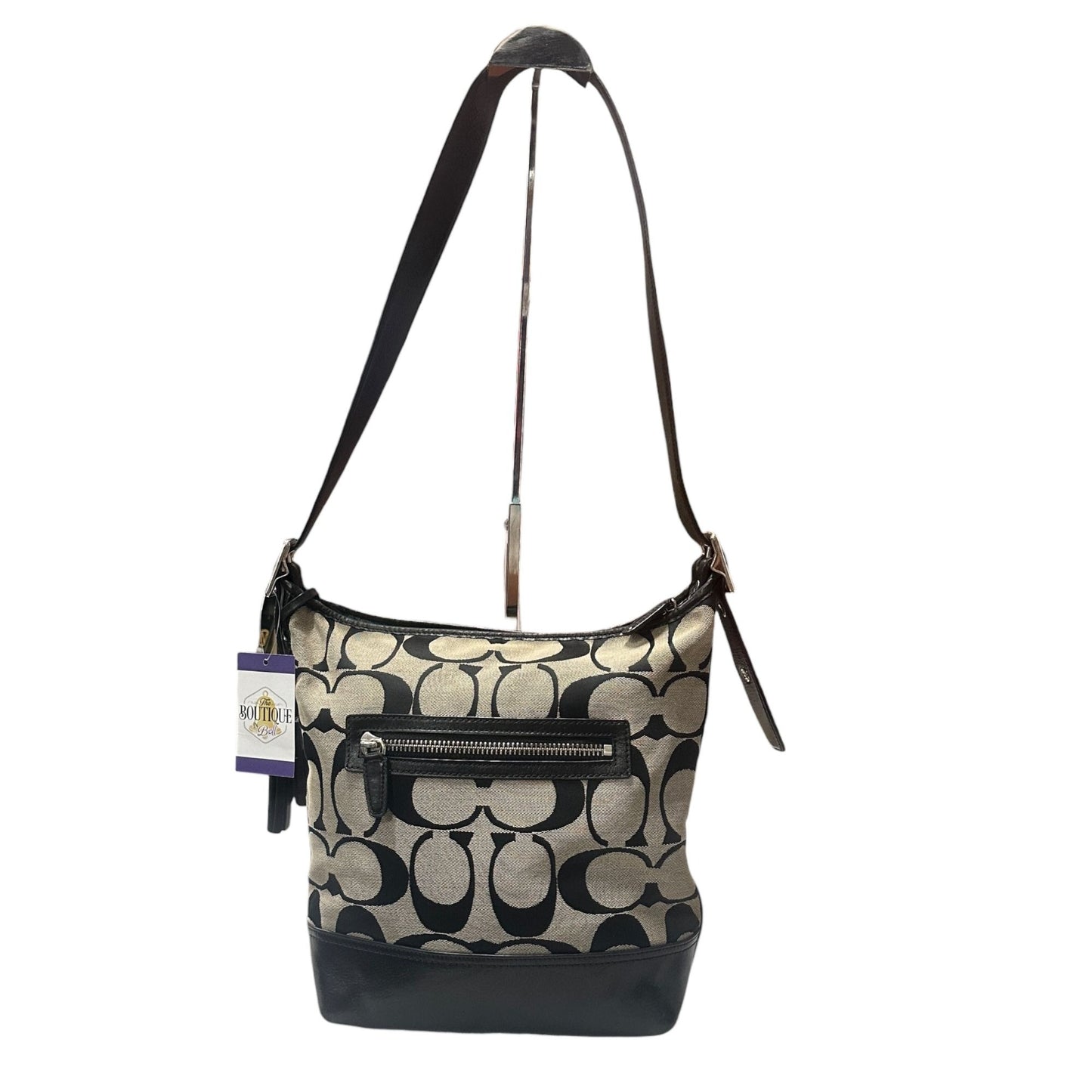 Coach Legacy Signature Bucket With Tassles Black Beige Style M1281-21149