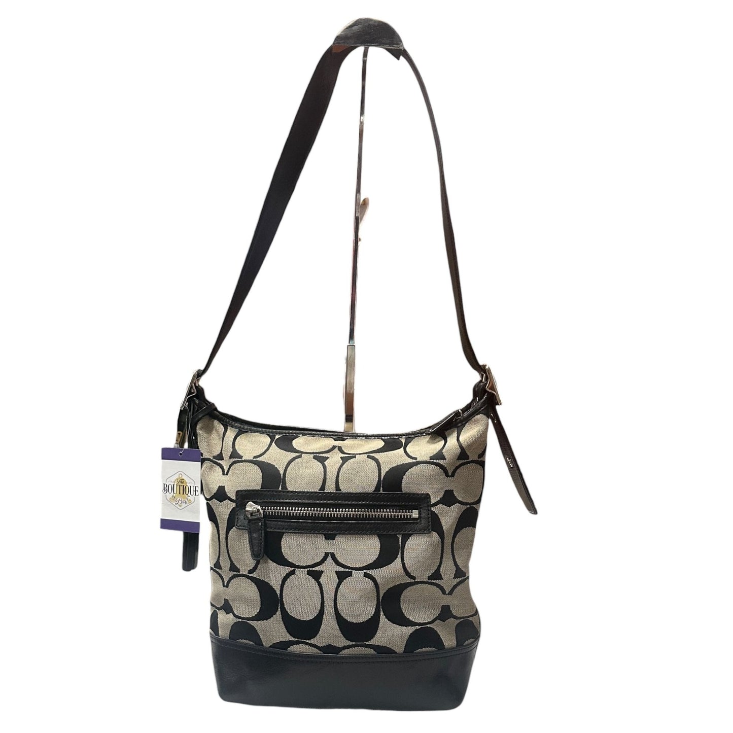 Coach Legacy Signature Bucket With Tassles Black Beige Style M1281-21149