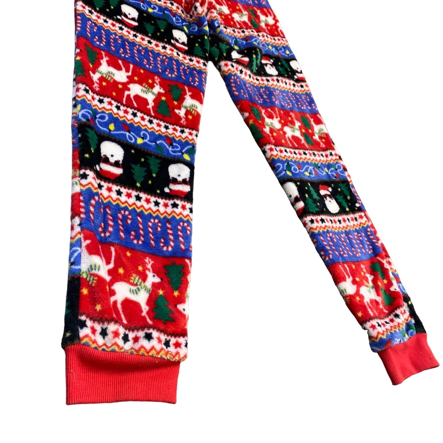 Secret Treasures M Fleece PJ Set "Happy Holla Days" 3D Santa Sequin Joggers