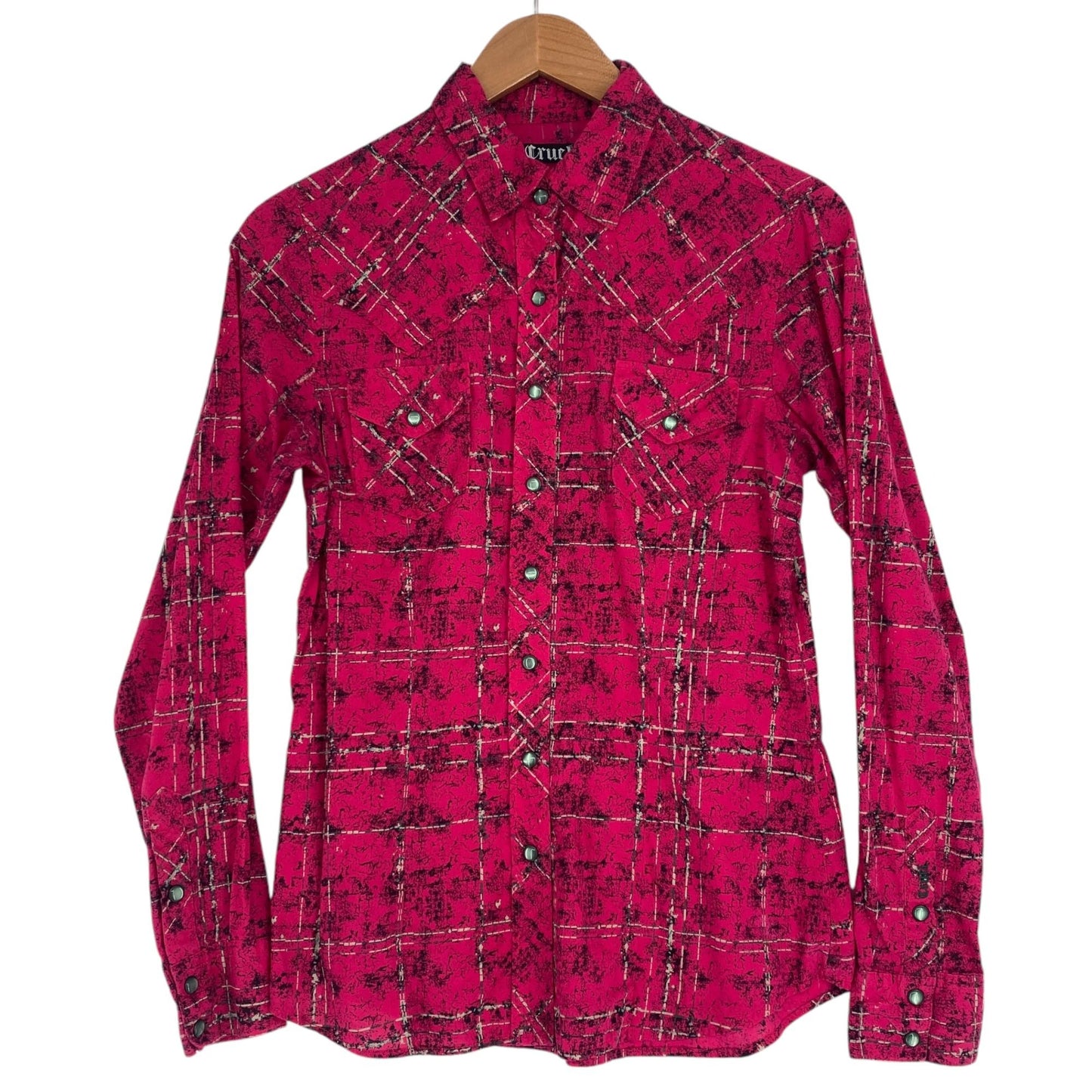 Cruel Women S Hot Pink Plaid Pearl Snap Shirt Embroidered Long Sleeve Rodeo Show