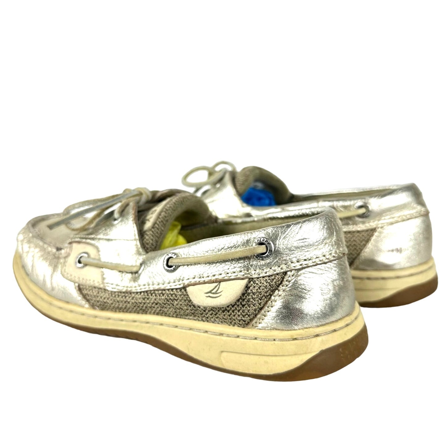 Sperry Top Sider Womens 7.5 Angelfish Gold Boat Shoe 9174400 Metallic Deck 2-Eye