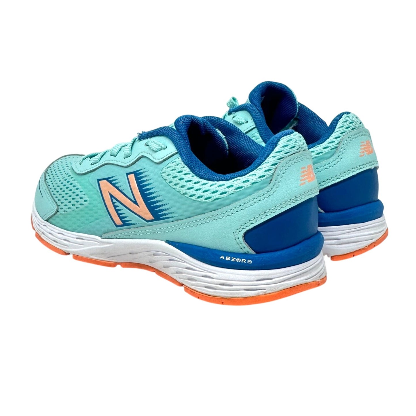 New Balance Kids 3.5 680v6 Running Shoes Bali Blue Mako Blue Ginger Athletic