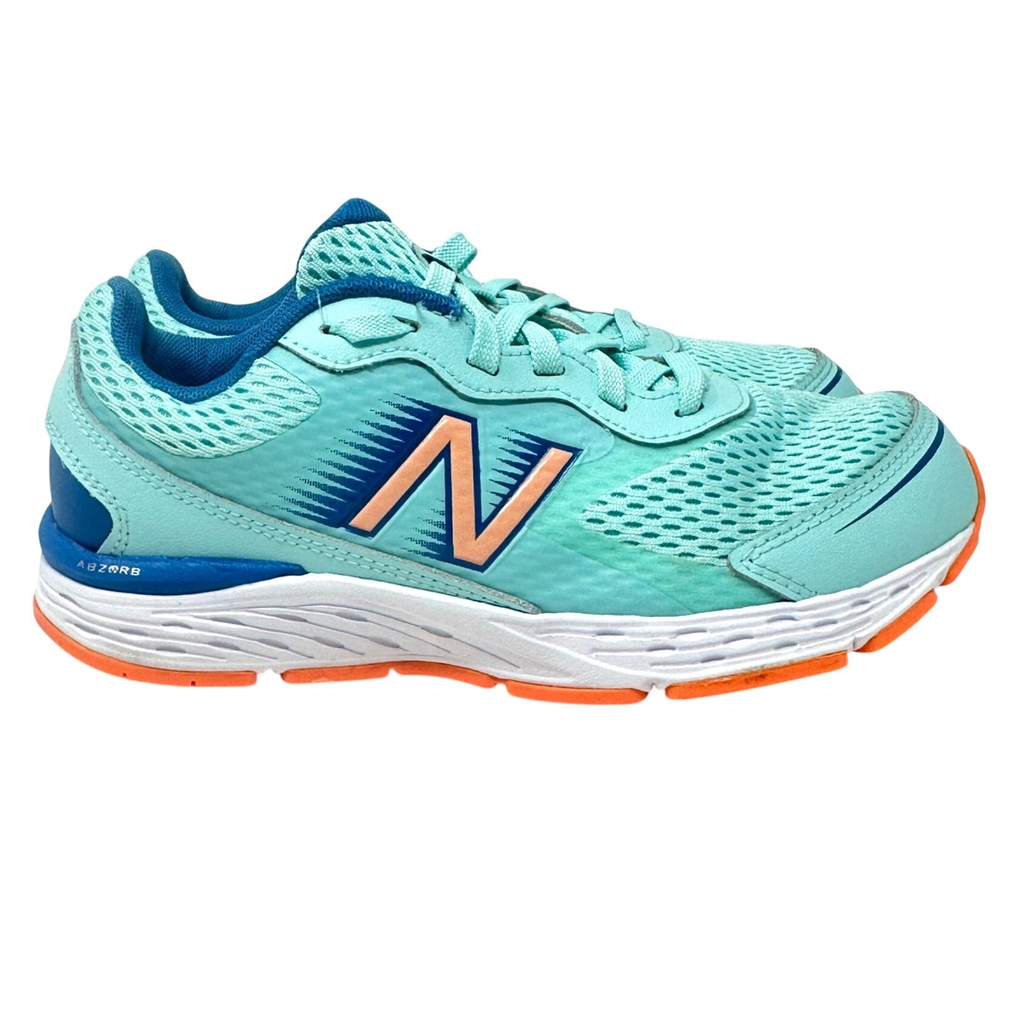 New Balance Kids 3.5 680v6 Running Shoes Bali Blue Mako Blue Ginger Athletic