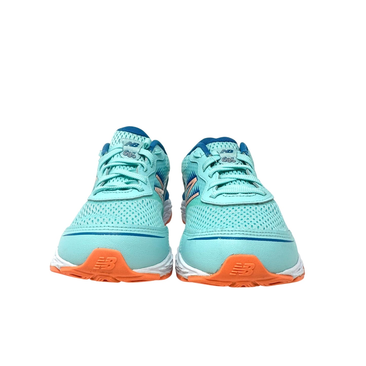 New Balance Kids 3.5 680v6 Running Shoes Bali Blue Mako Blue Ginger Athletic