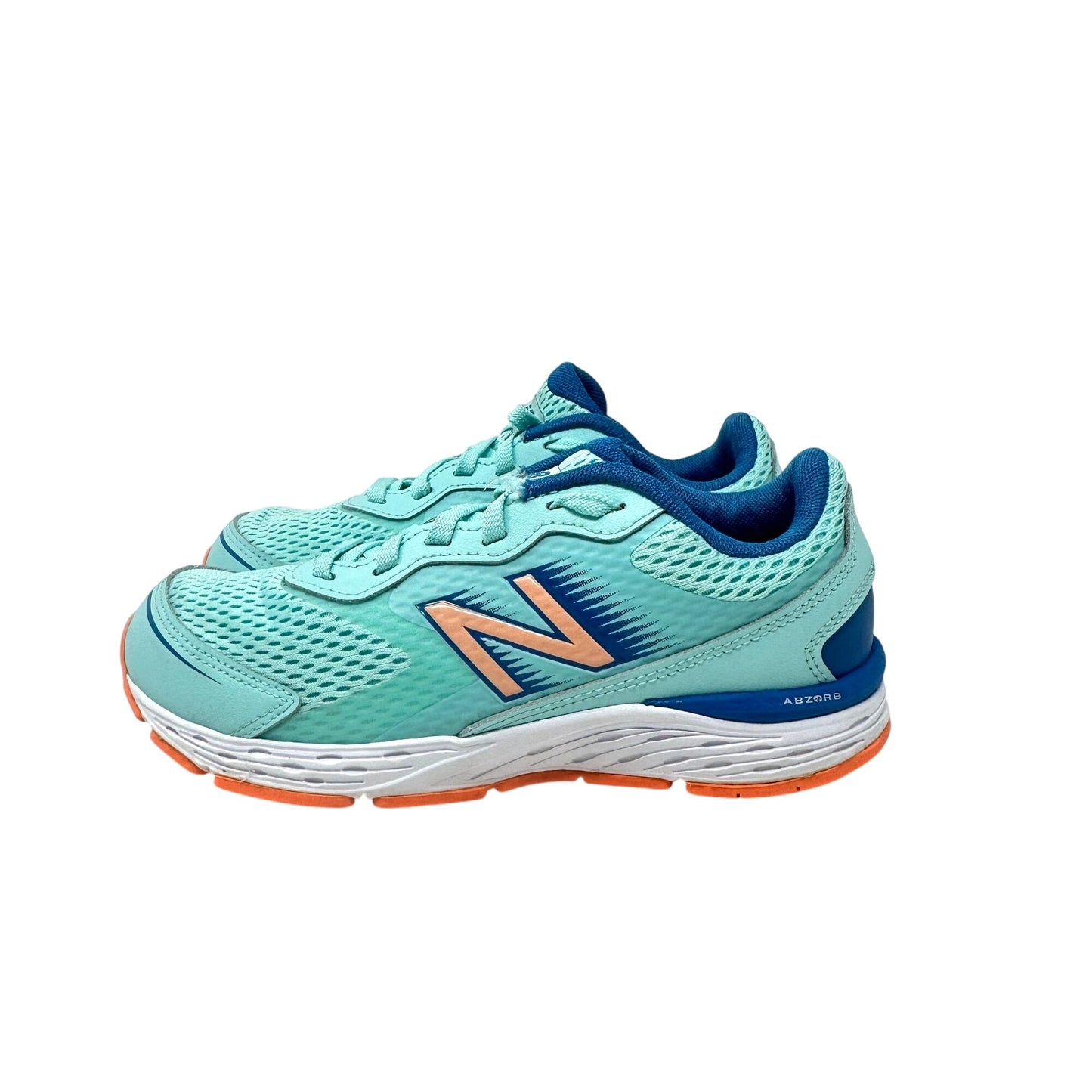 New Balance Kids 3.5 680v6 Running Shoes Bali Blue Mako Blue Ginger Athletic