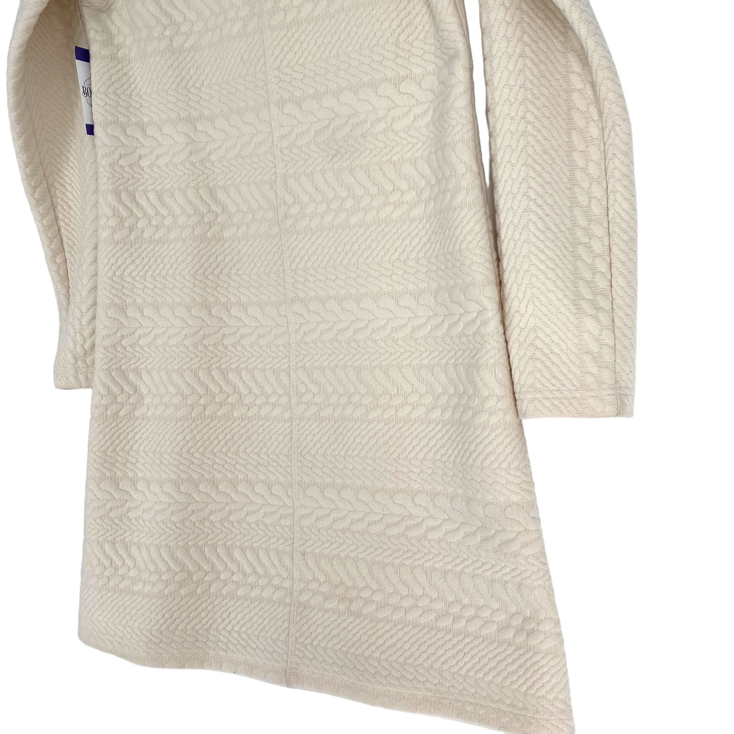 PrAna Macee Dress Shift M Ivory Quilted Textured Jacquard Minimal Quiet Luxury