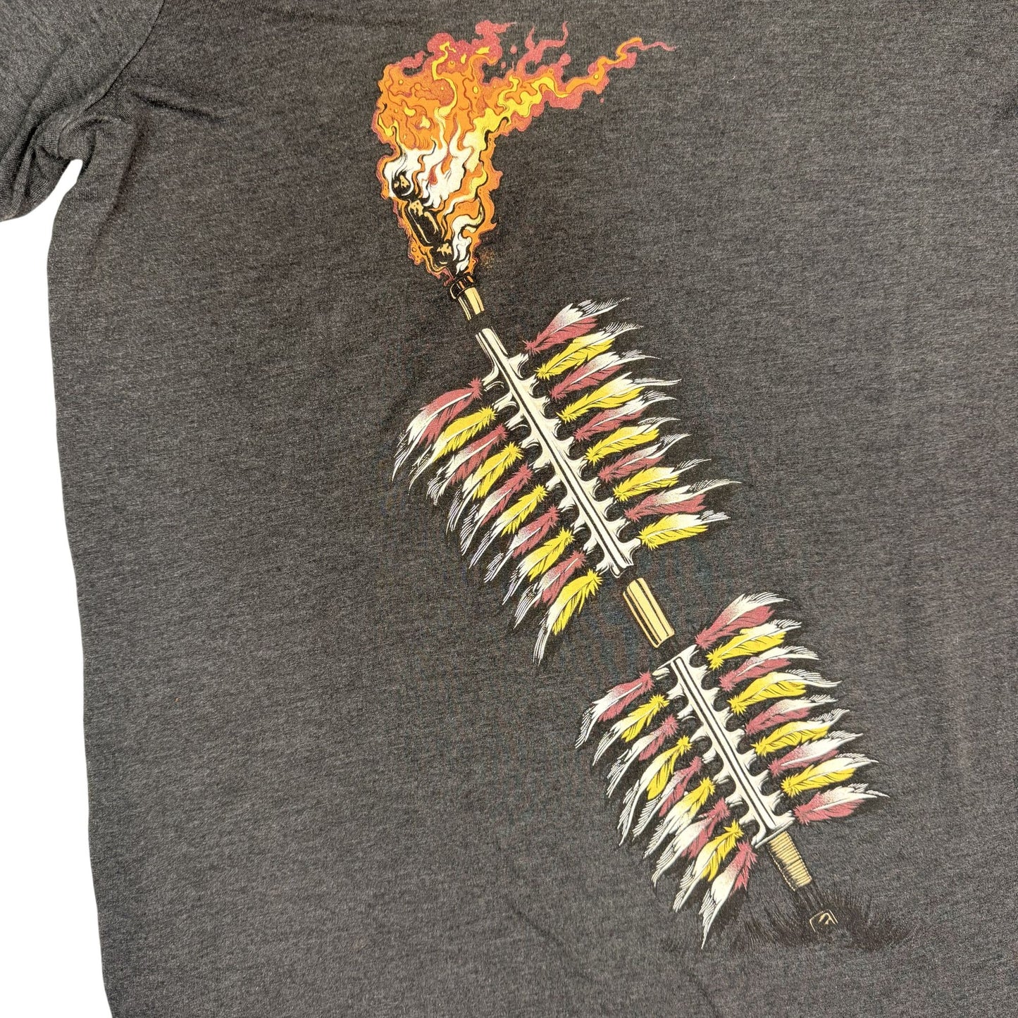 Nike Womens 2X FSU Seminoles Graphic Tee Gray Athletic Cut Flaming Spear