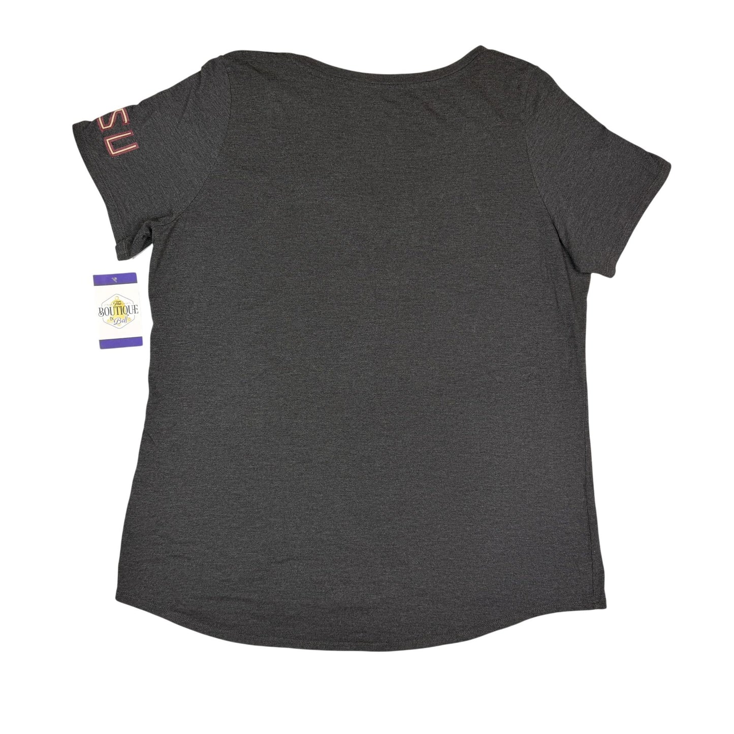 Nike Womens 2X FSU Seminoles Graphic Tee Gray Athletic Cut Flaming Spear